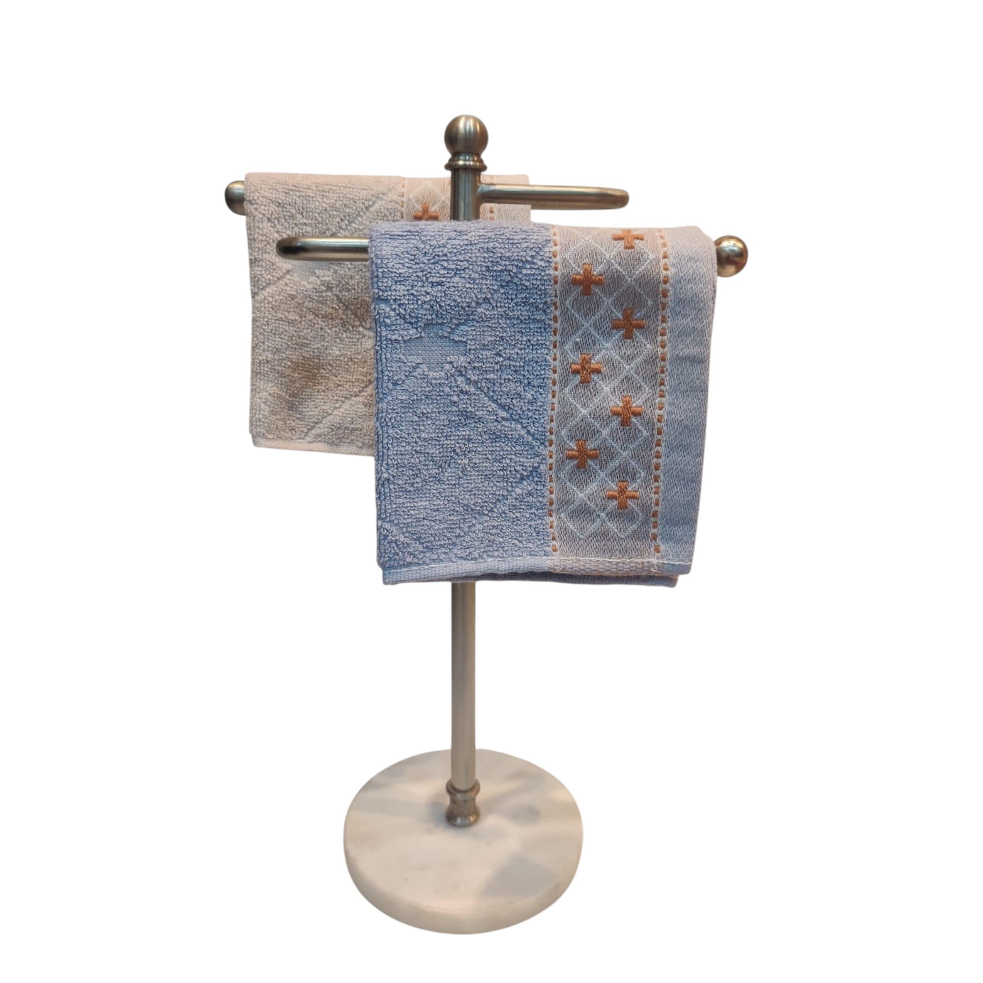 Premium Ivory Base with Silver metal  Hand Towel Stand