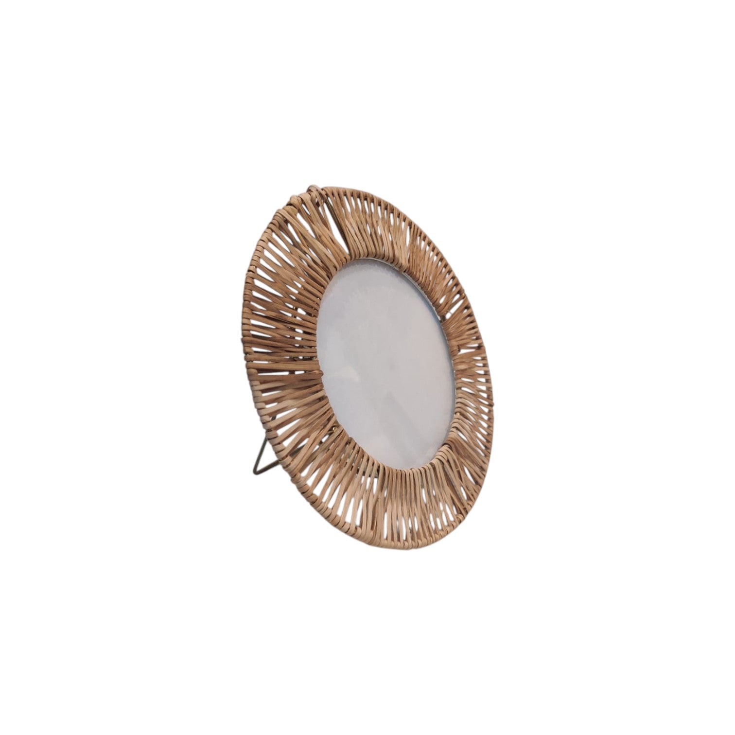Rattan Round Photo Frame – Natural Boho Elegance