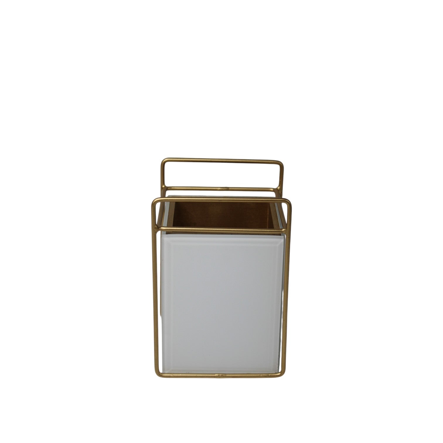 Modern White Cutlery Holder with Golden Frame