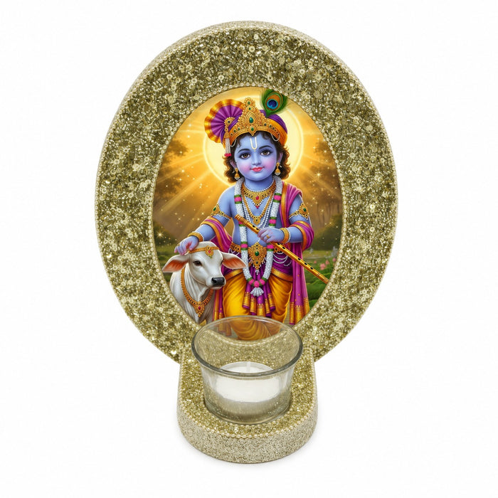Handcrafted Lord Krishna Tealight Candle Holder