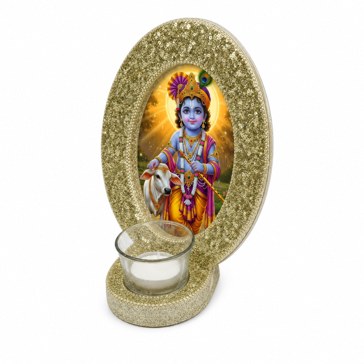 Handcrafted Lord Krishna Tealight Candle Holder