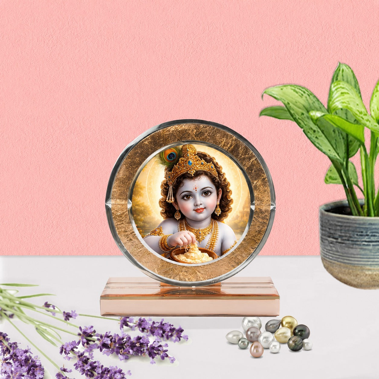 Baby Krishna Decorative Photo Frame | Temple, Living Room & Gifting Décor