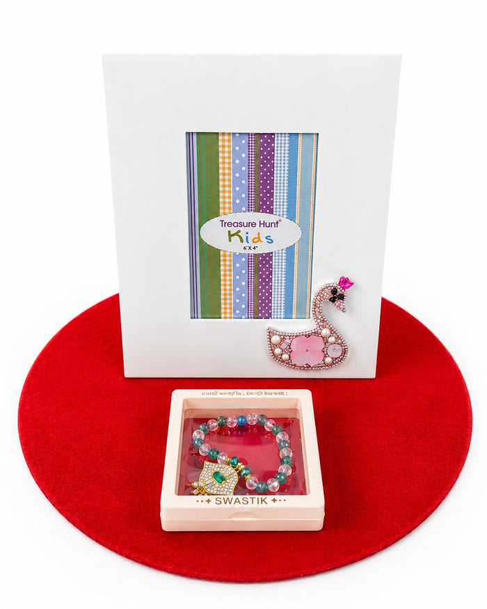 Rakhi Hamper with a Swan Embellished Photo Frame