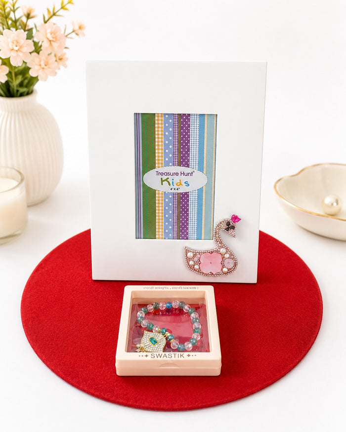 Rakhi Hamper with a Swan Embellished Photo Frame