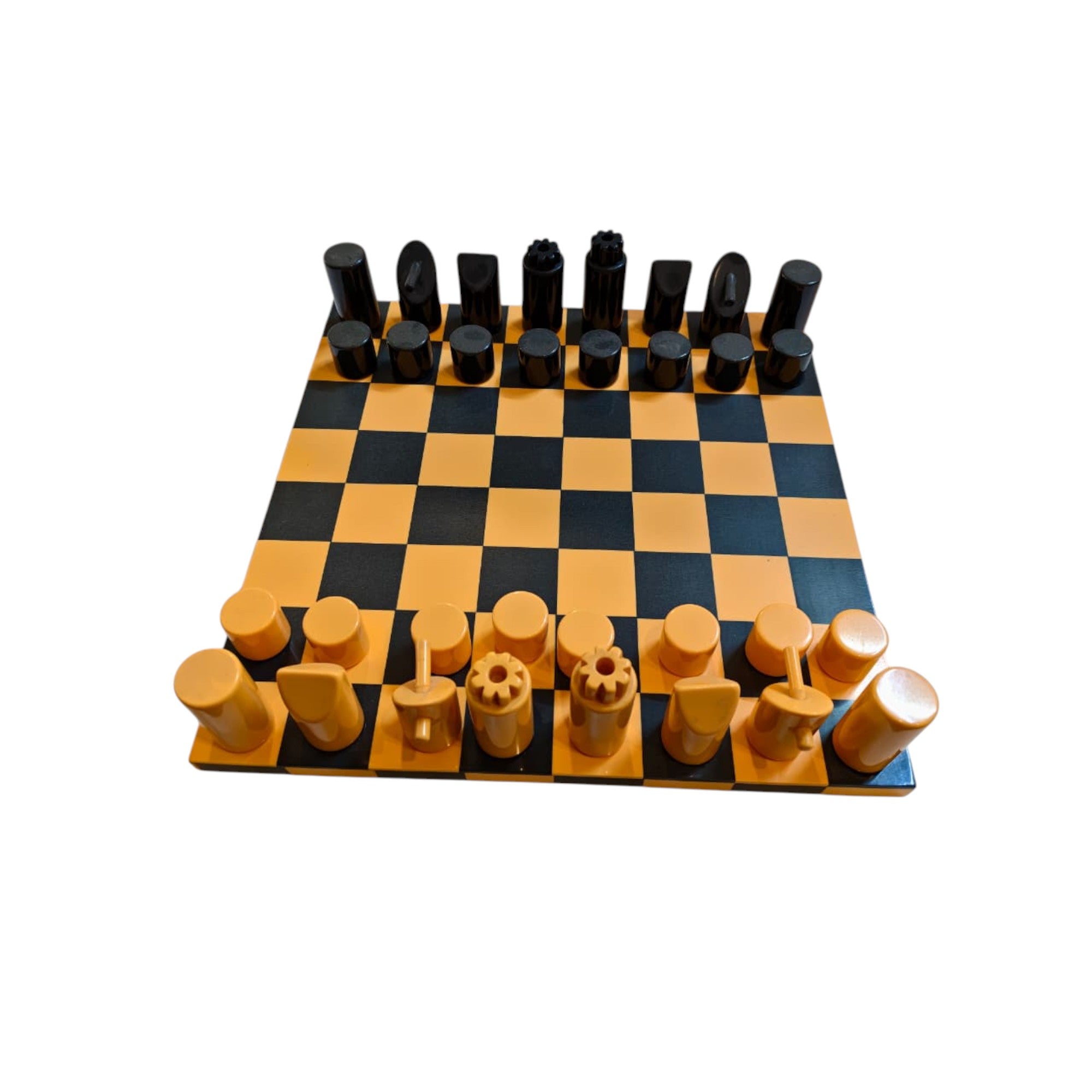 Handcrafted Chess Board Set in Yellow & Black