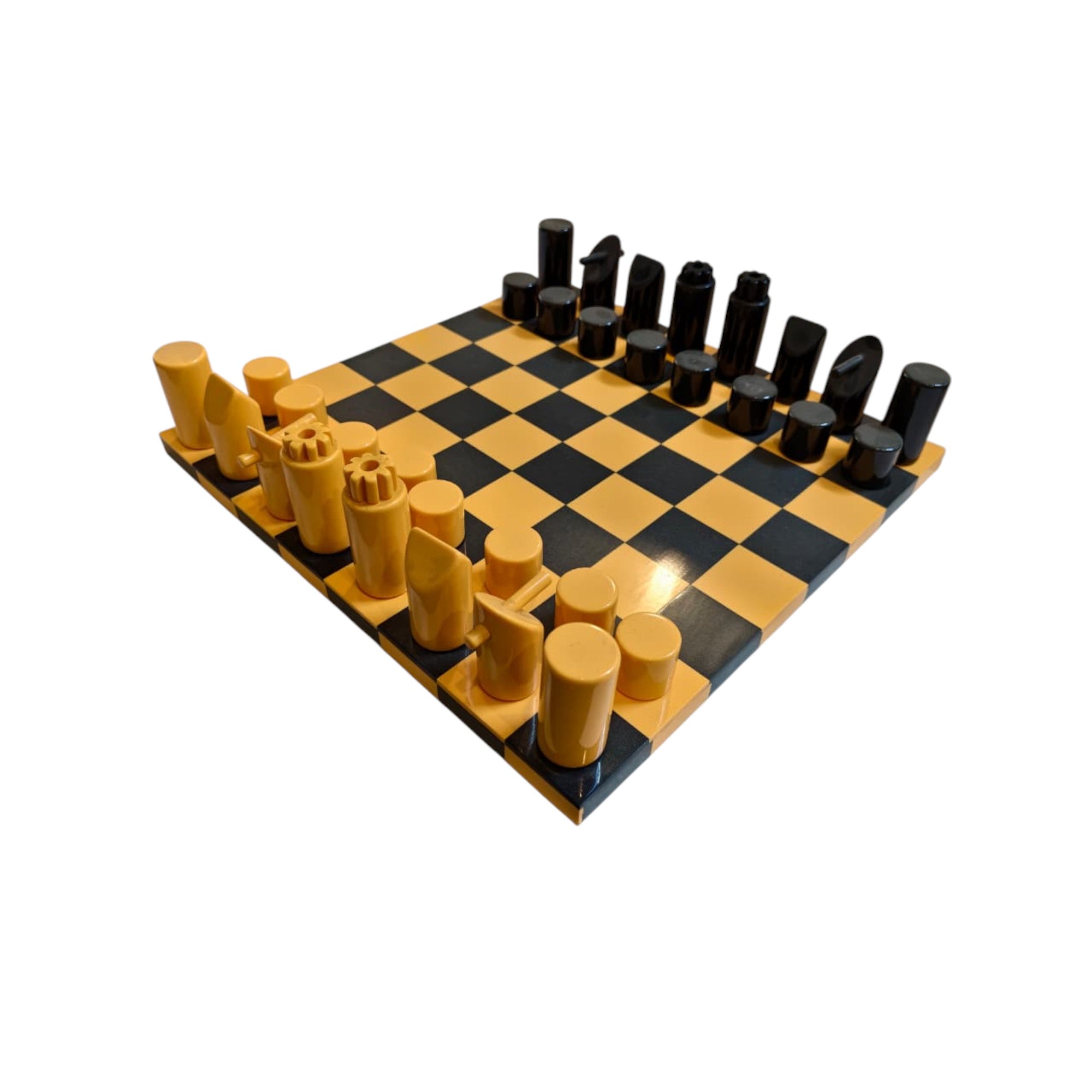 Handcrafted Chess Board Set in Yellow & Black