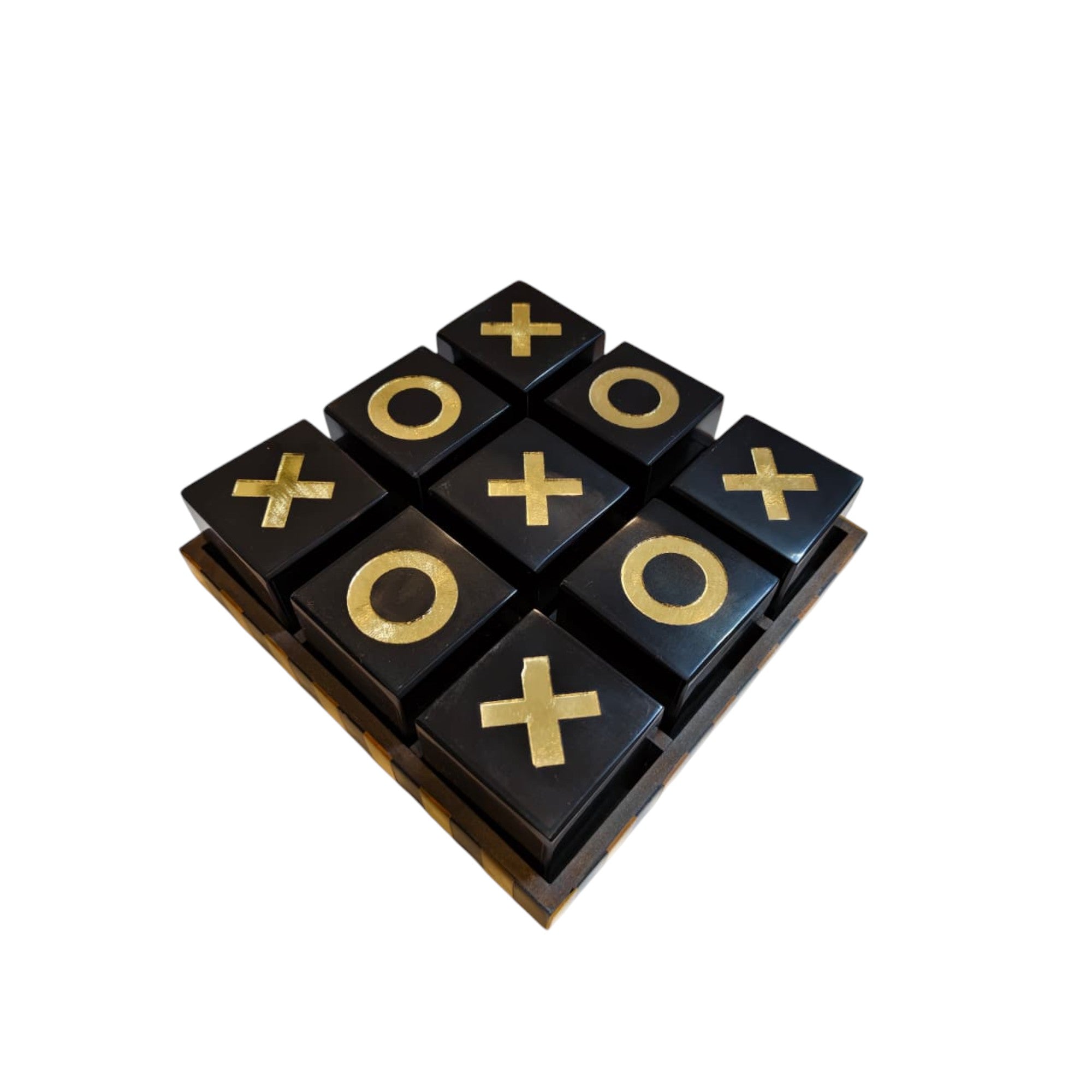 Luxury Tic Tac Toe Game Set | Black & Gold Decorative Game