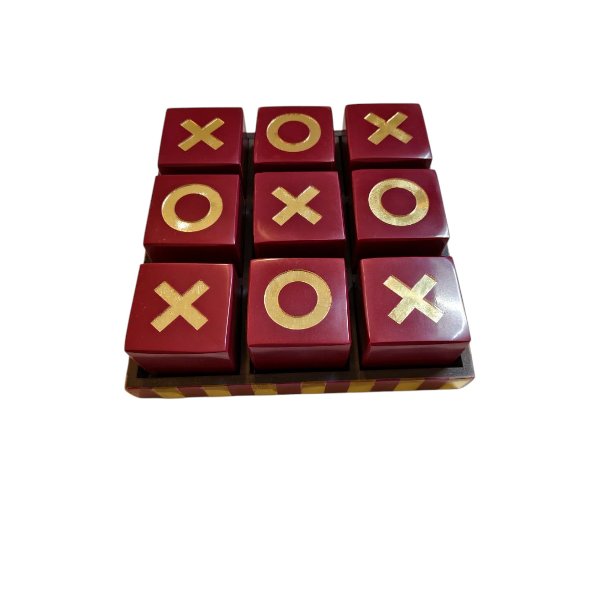 Luxury Tic Tac Toe Game Set | Red & Gold Decorative Game