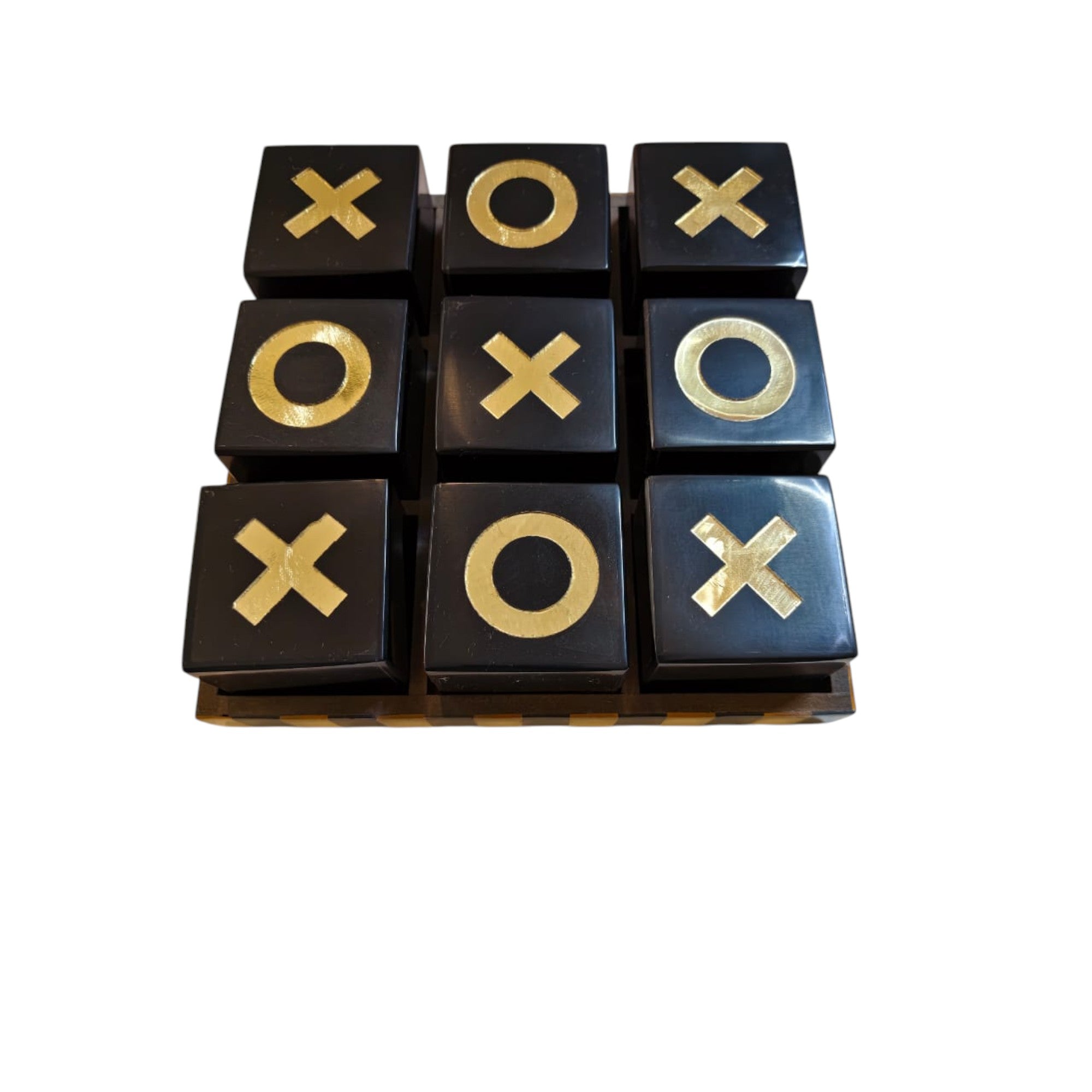 Luxury Tic Tac Toe Game Set | Black & Gold Decorative Game
