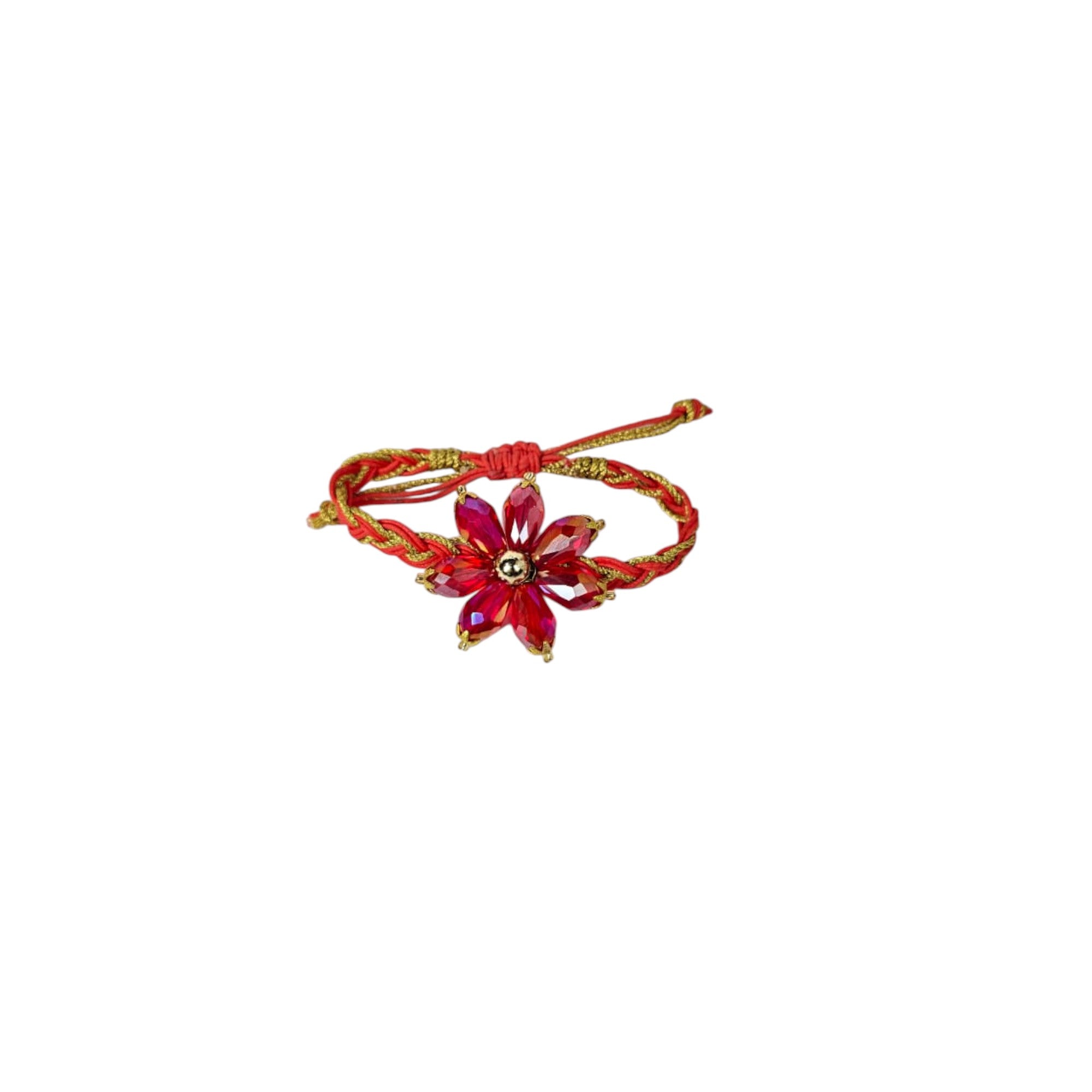 Handcrafted Elegant Floral Crystal Rakhi Set (Pack of 2)
