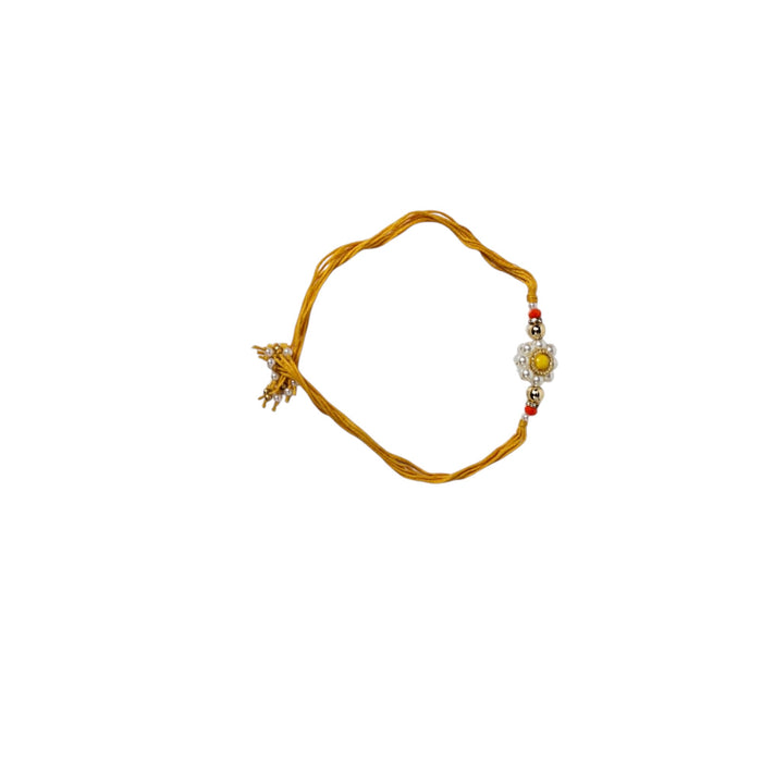 Hand Beaded Floral Crystal Rakhi Set of 2