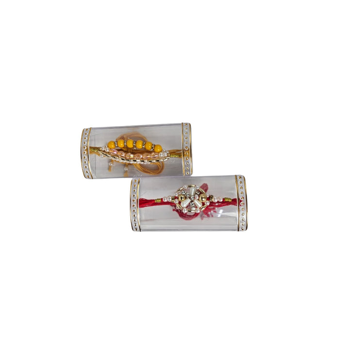 Hand Beaded  Rakhi Set of 2