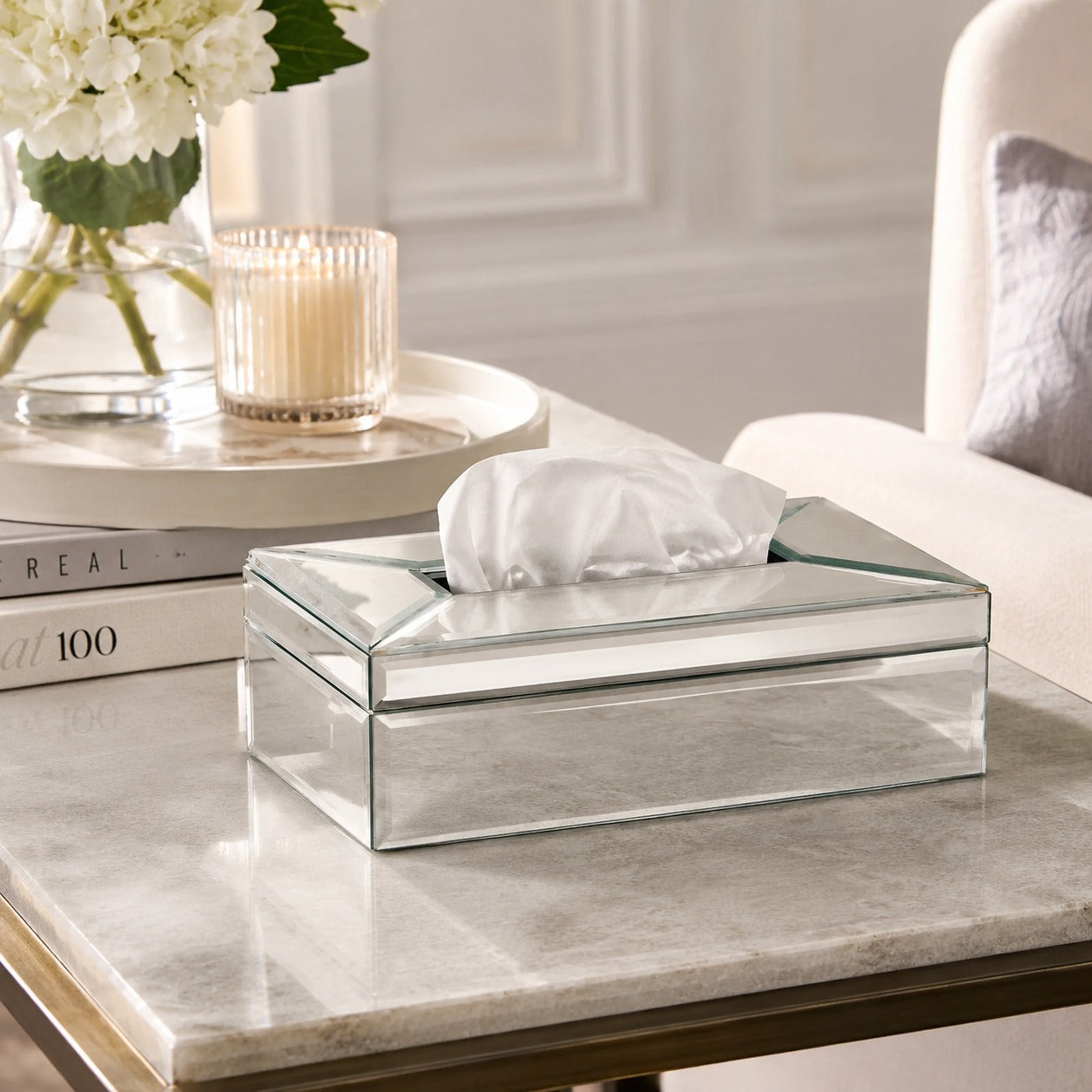 Luxury Brown Glass Dining Tissue Box