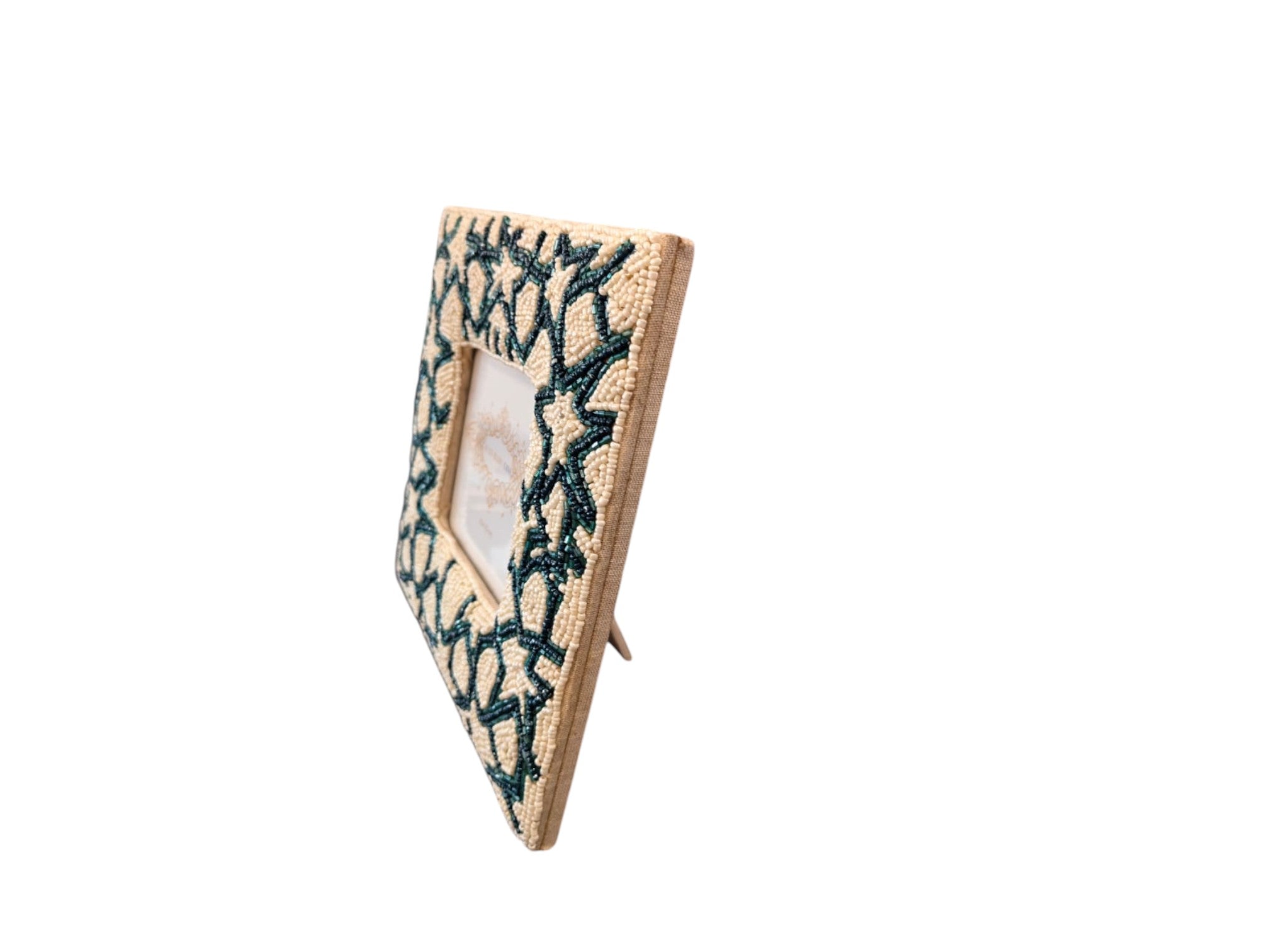 Artisan Hand-Beaded Photo Frame