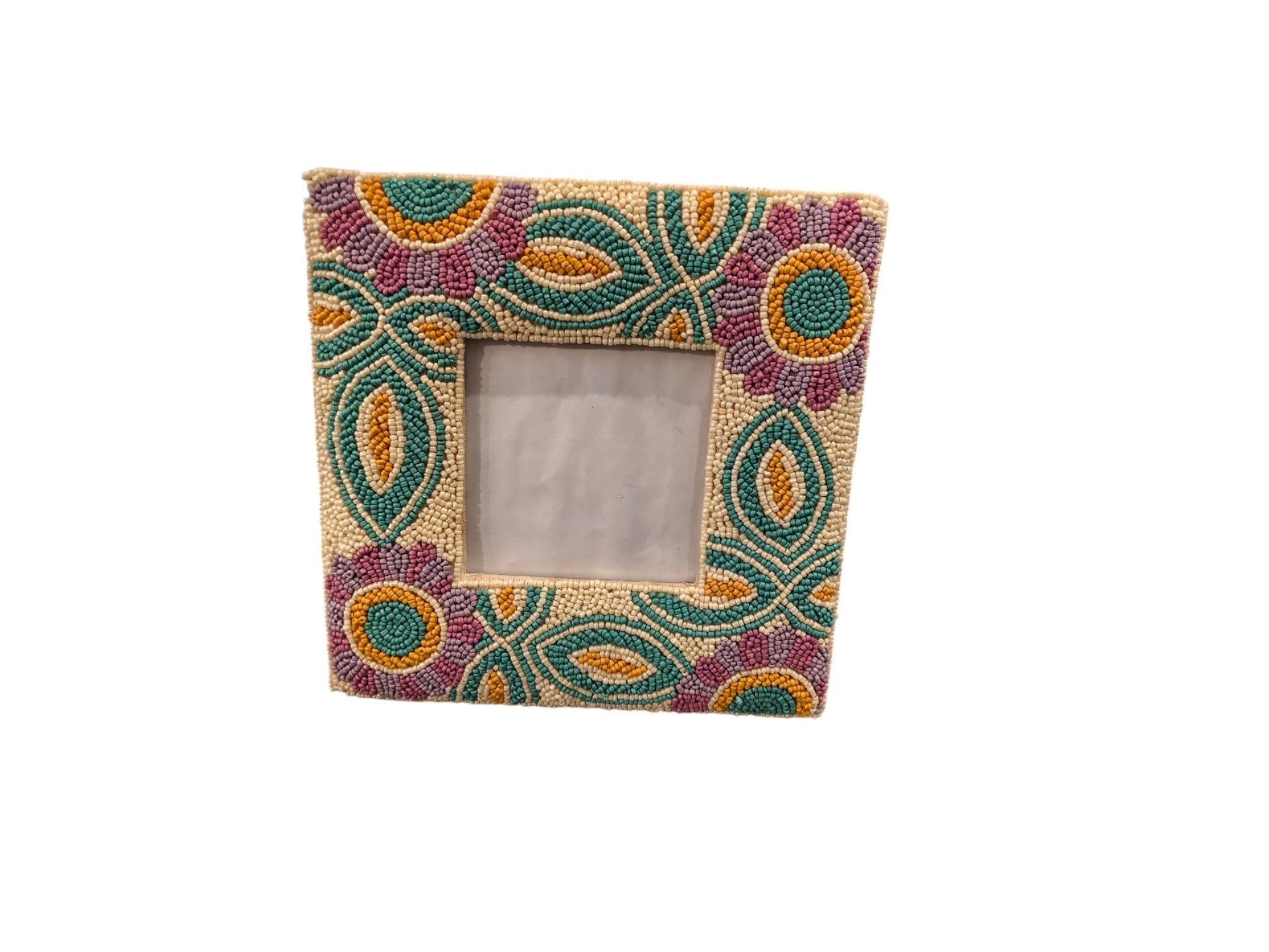 Artisan Hand-Beaded Photo Frame
