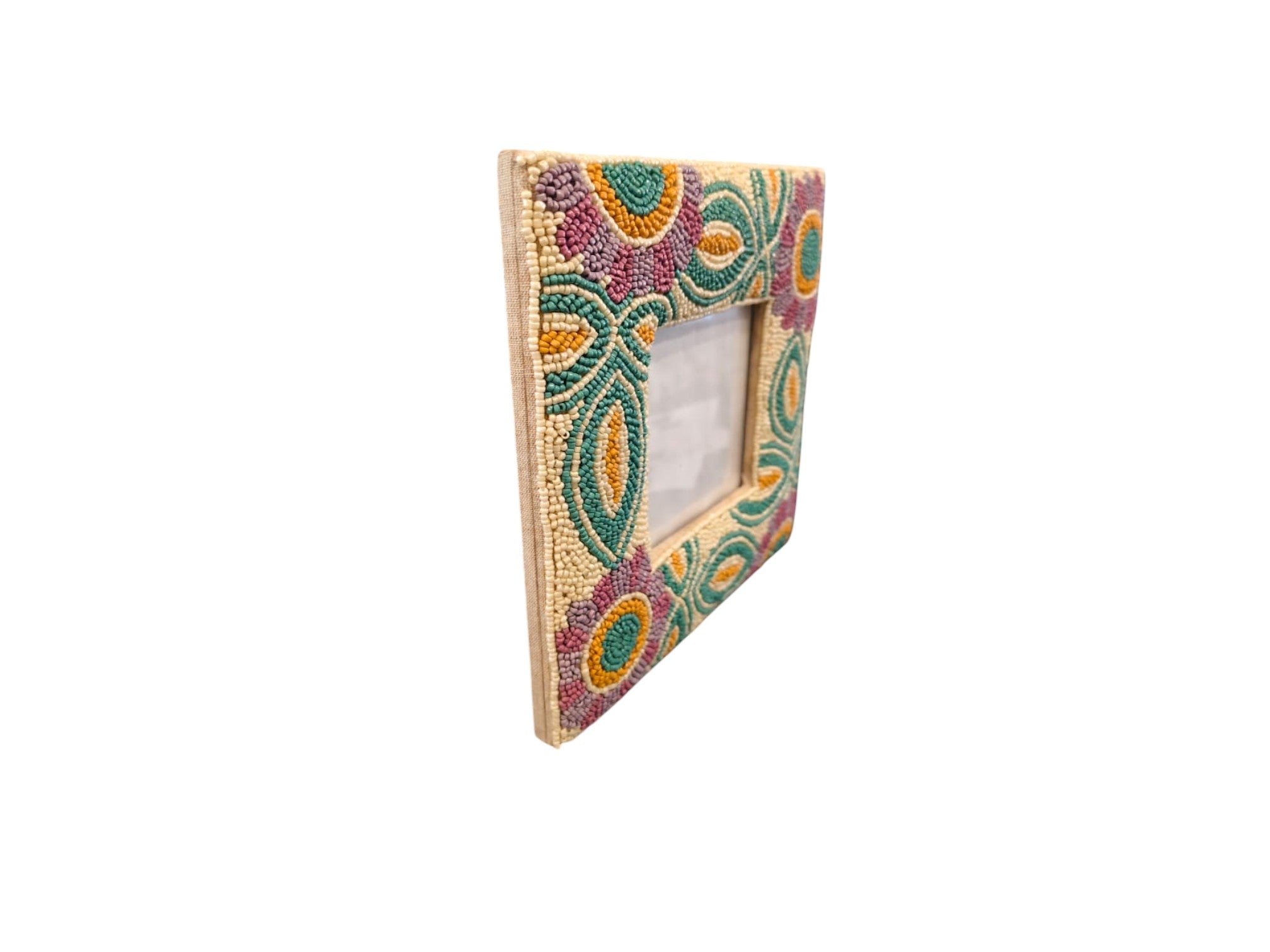 Artisan Hand-Beaded Photo Frame