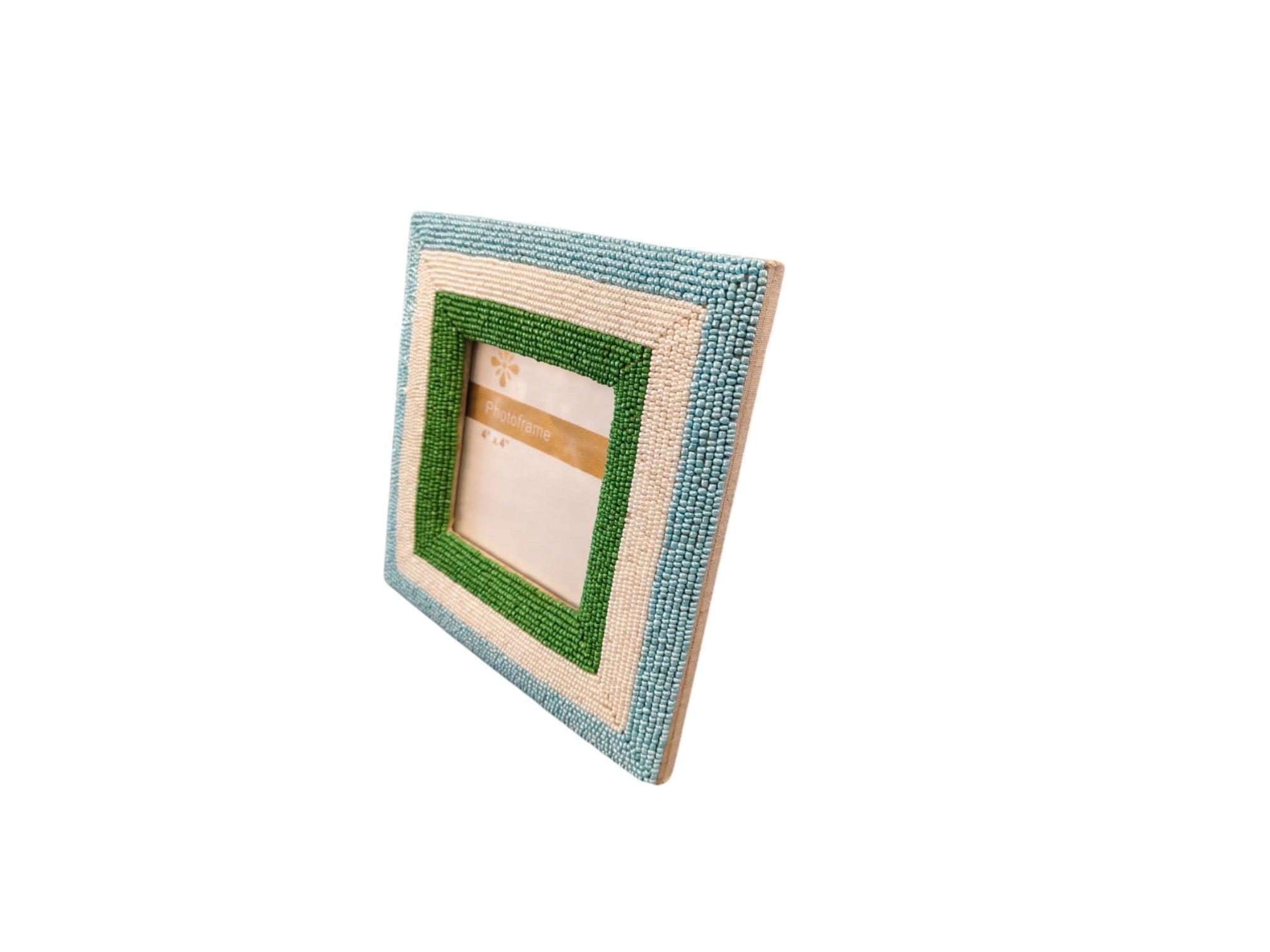 Artisan Hand-Beaded Photo Frame