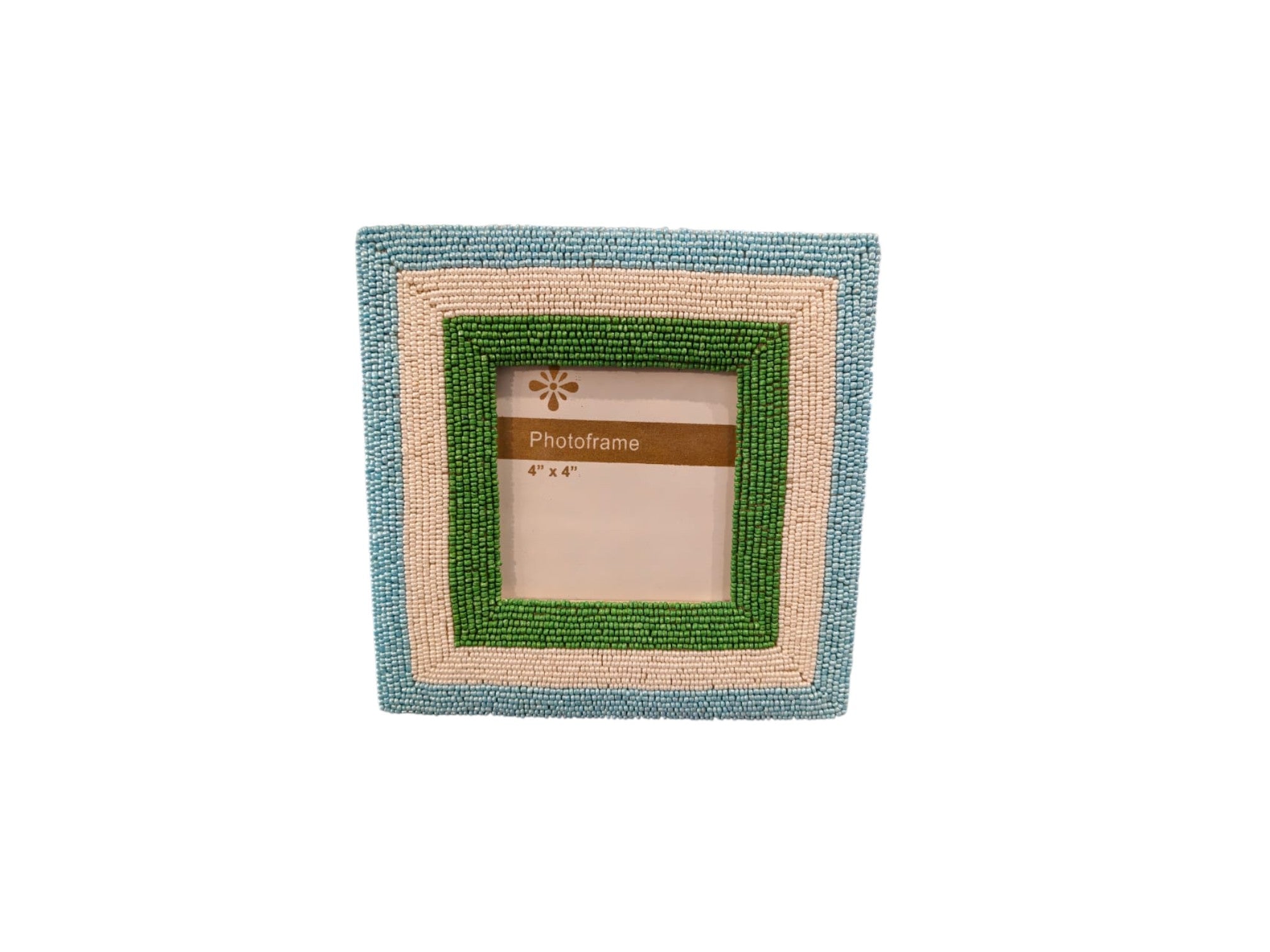 Artisan Hand-Beaded Photo Frame