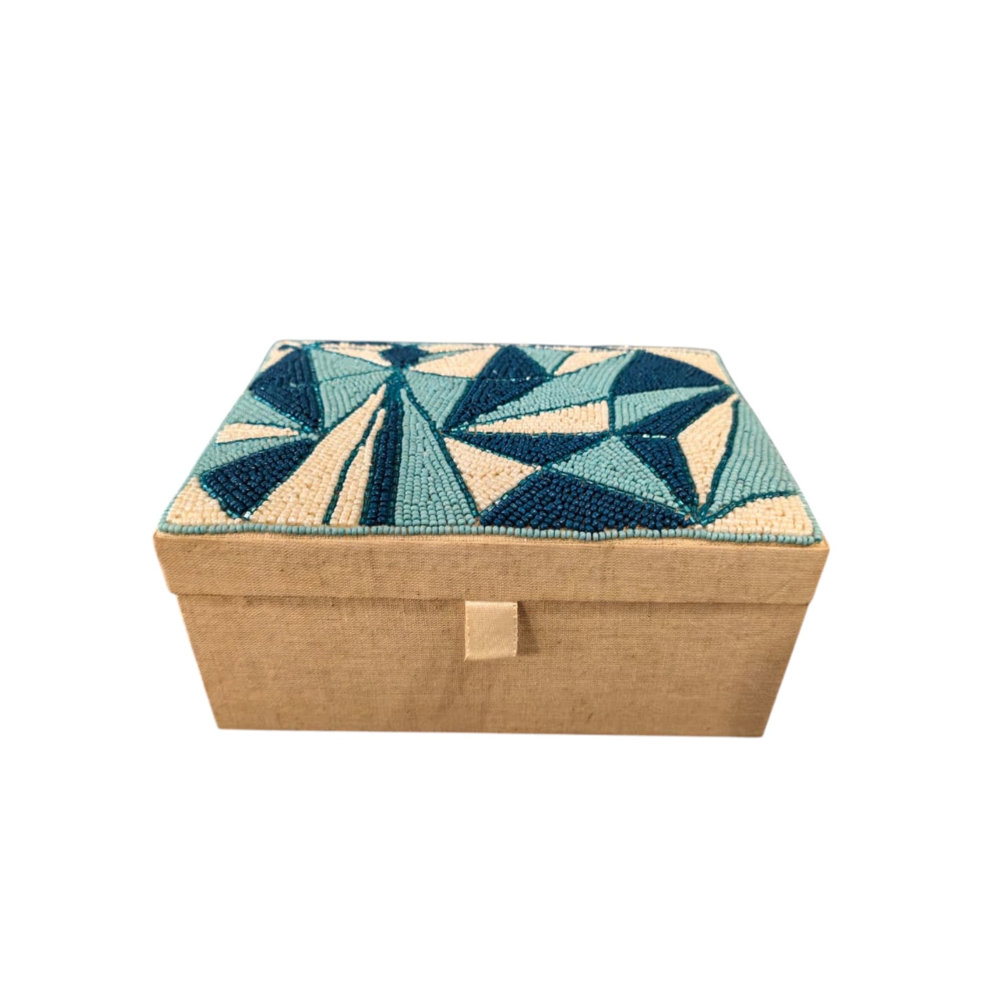 Handcrafted Beaded Square Jewellery Box