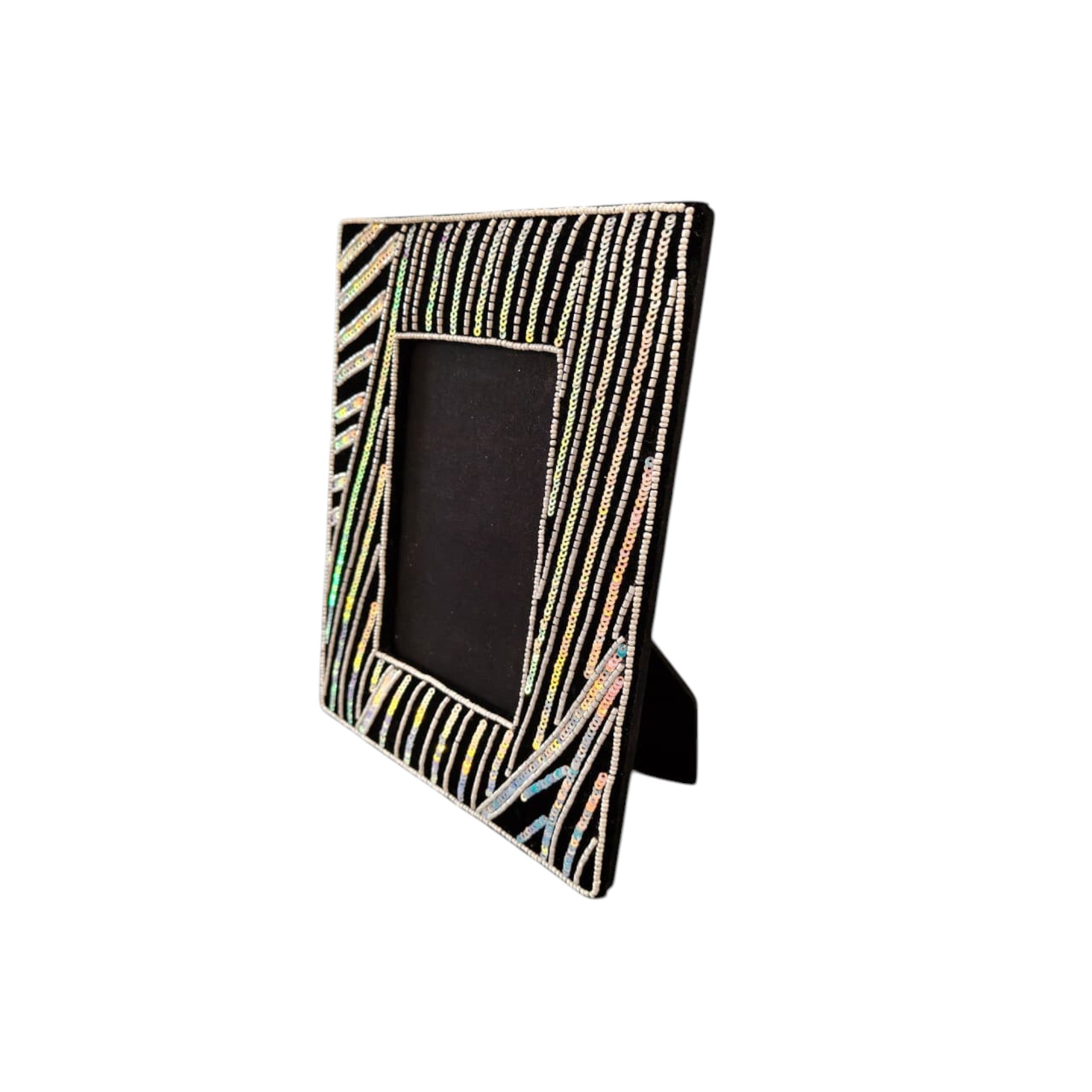 Artisan Hand-Beaded Photo Frame (5" x 7")