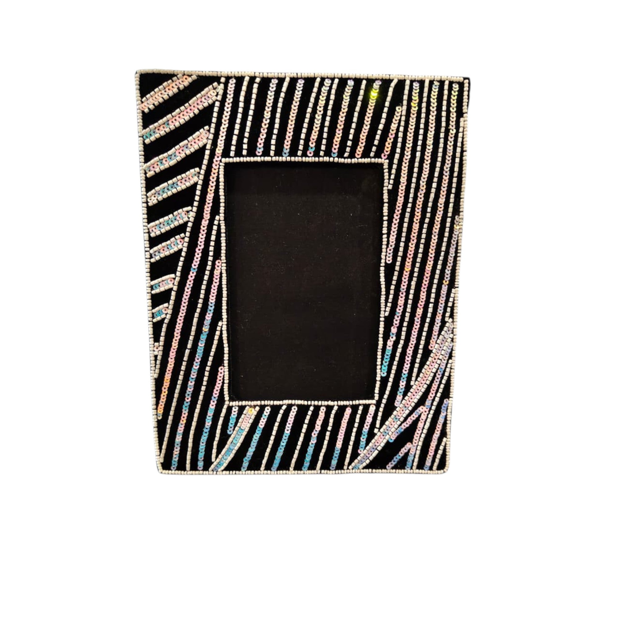 Artisan Hand-Beaded Photo Frame (5" x 7")