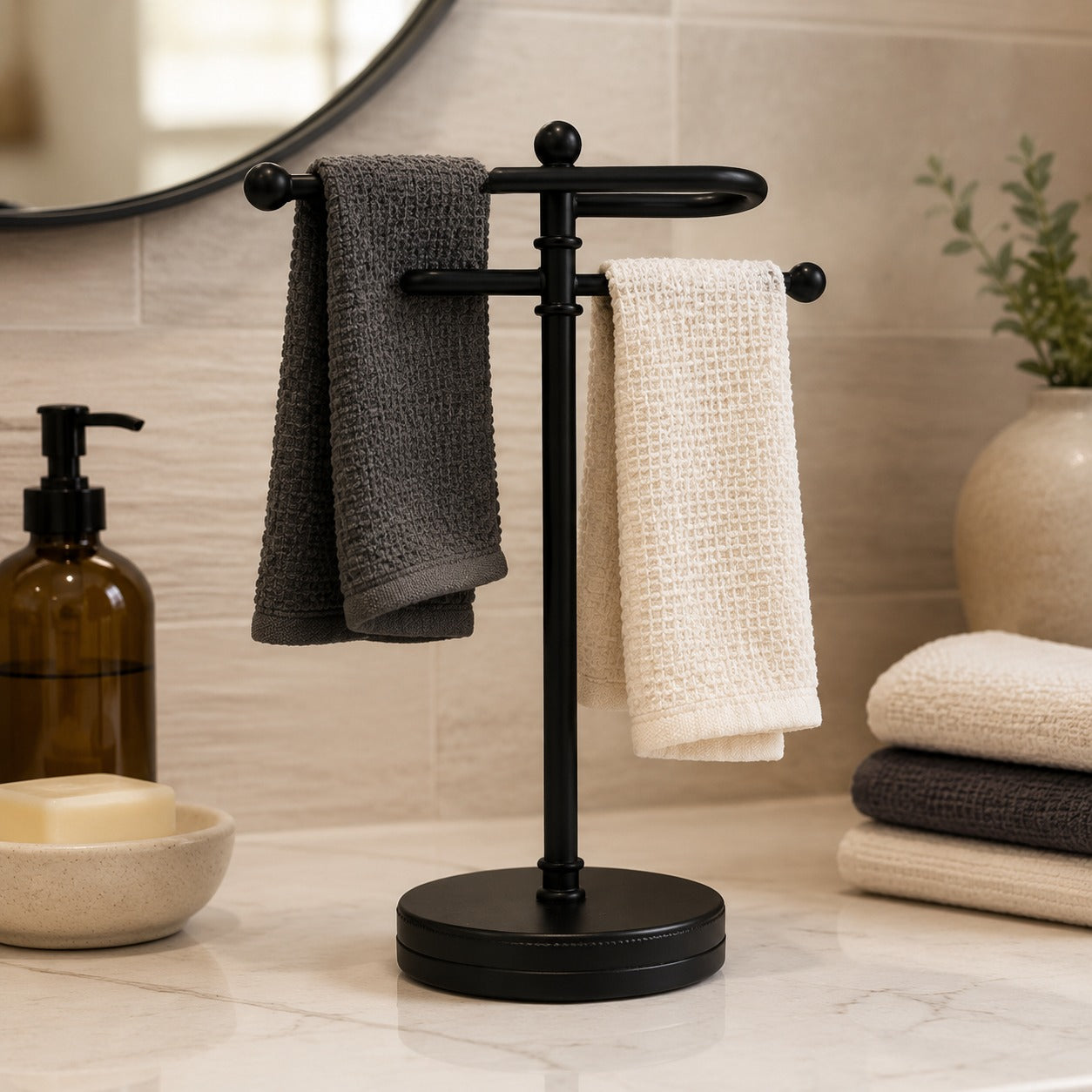 Premium Black  Hand Towel Stand