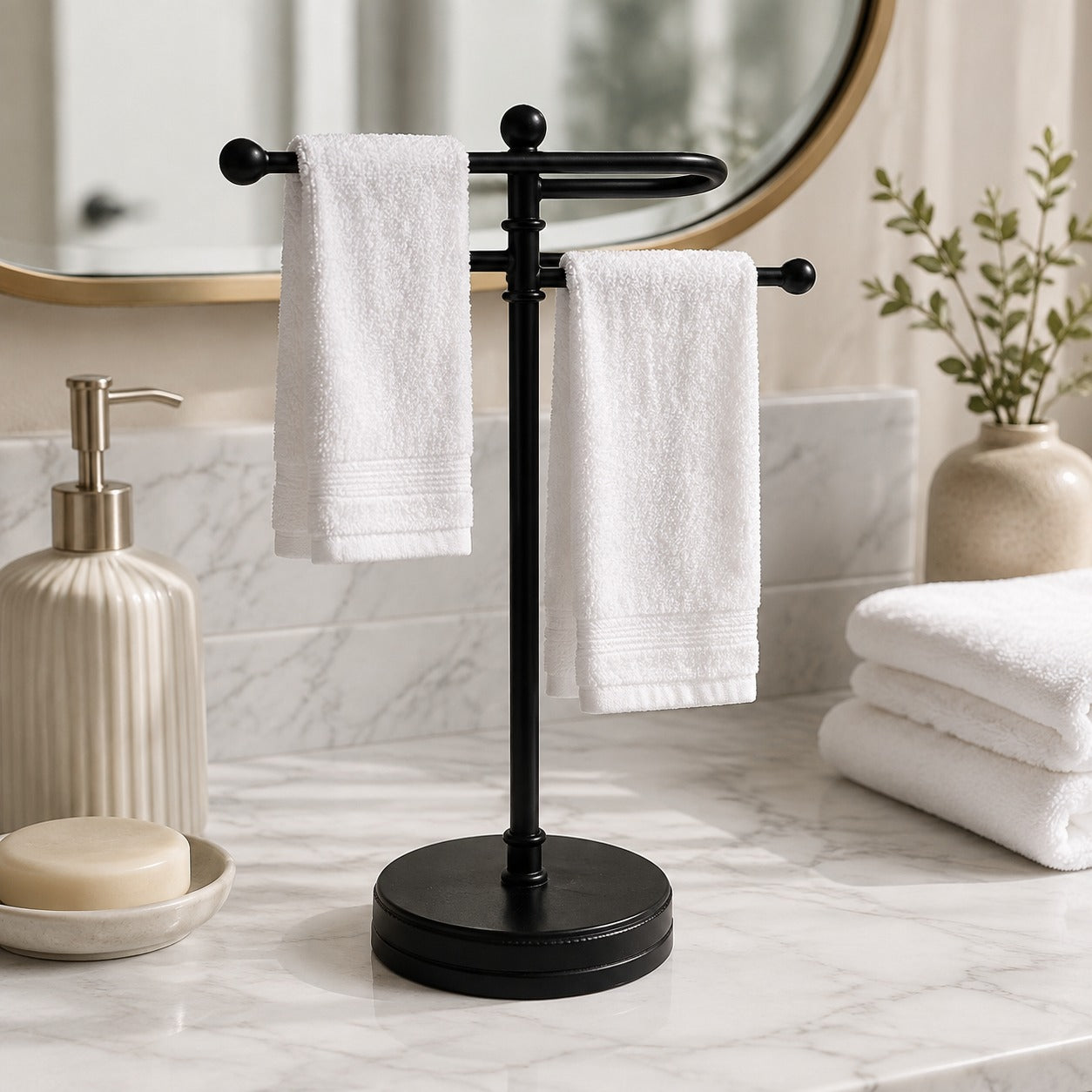Premium Black  Hand Towel Stand