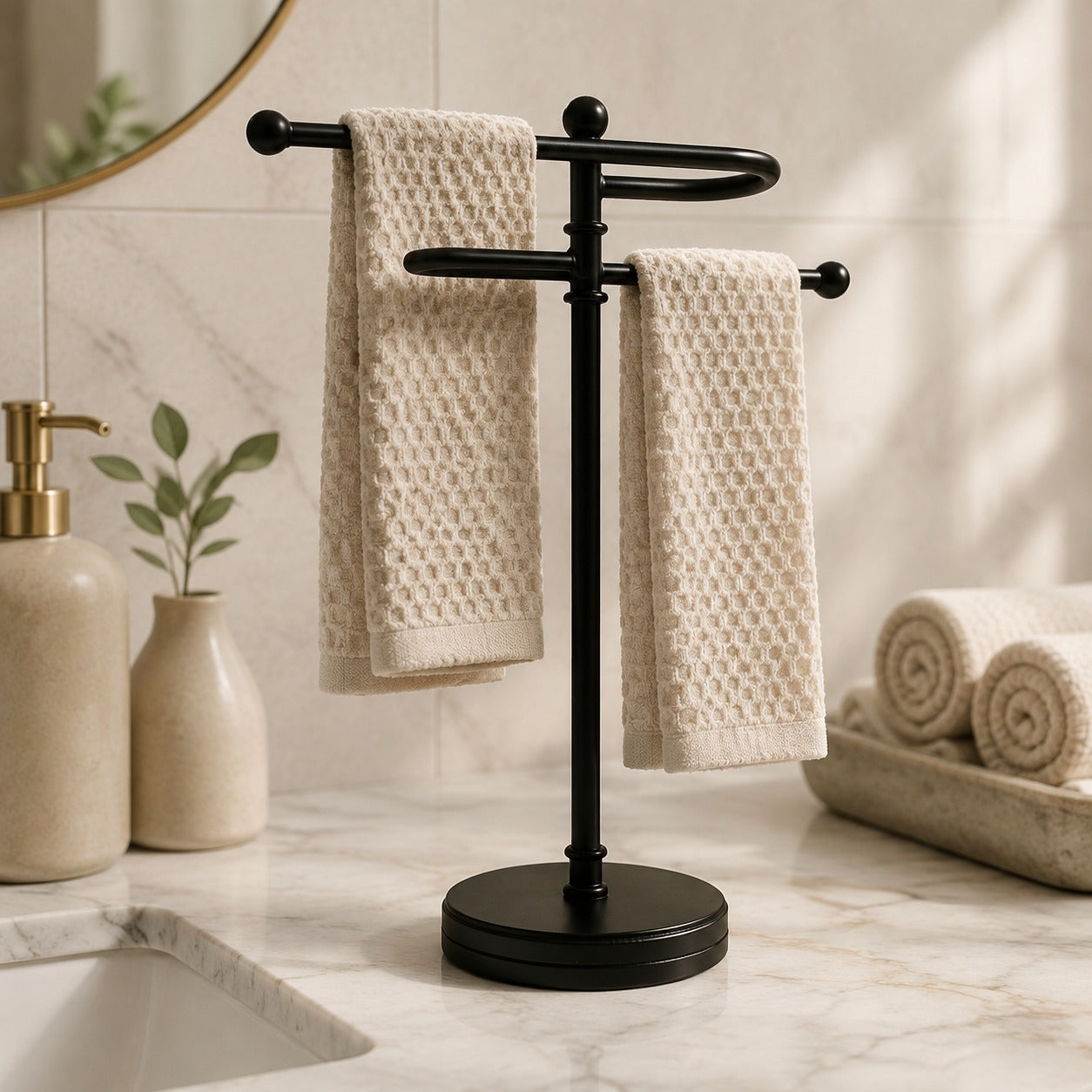 Premium Black  Hand Towel Stand