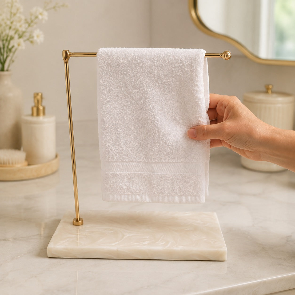 Premium Luxury Resin Base Hand Towel Stand