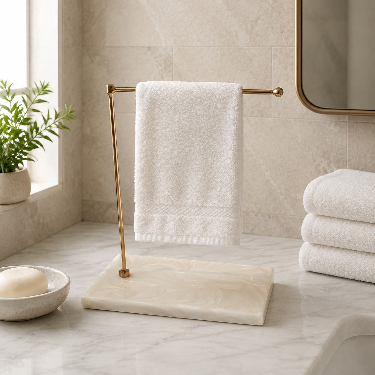 Premium Luxury Resin Base Hand Towel Stand