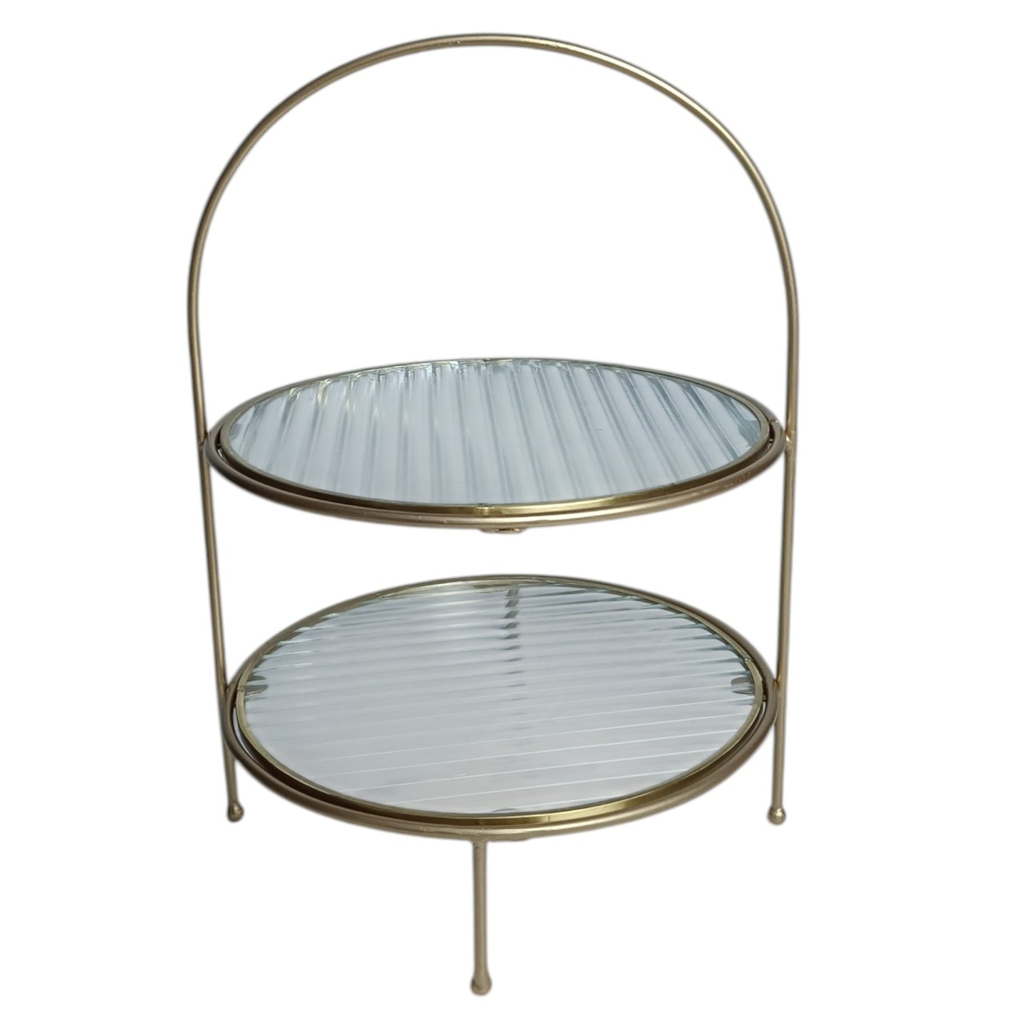 Metal Serving Food Platter with Designer Glass