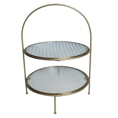 Metal Serving Food Platter with Designer Glass