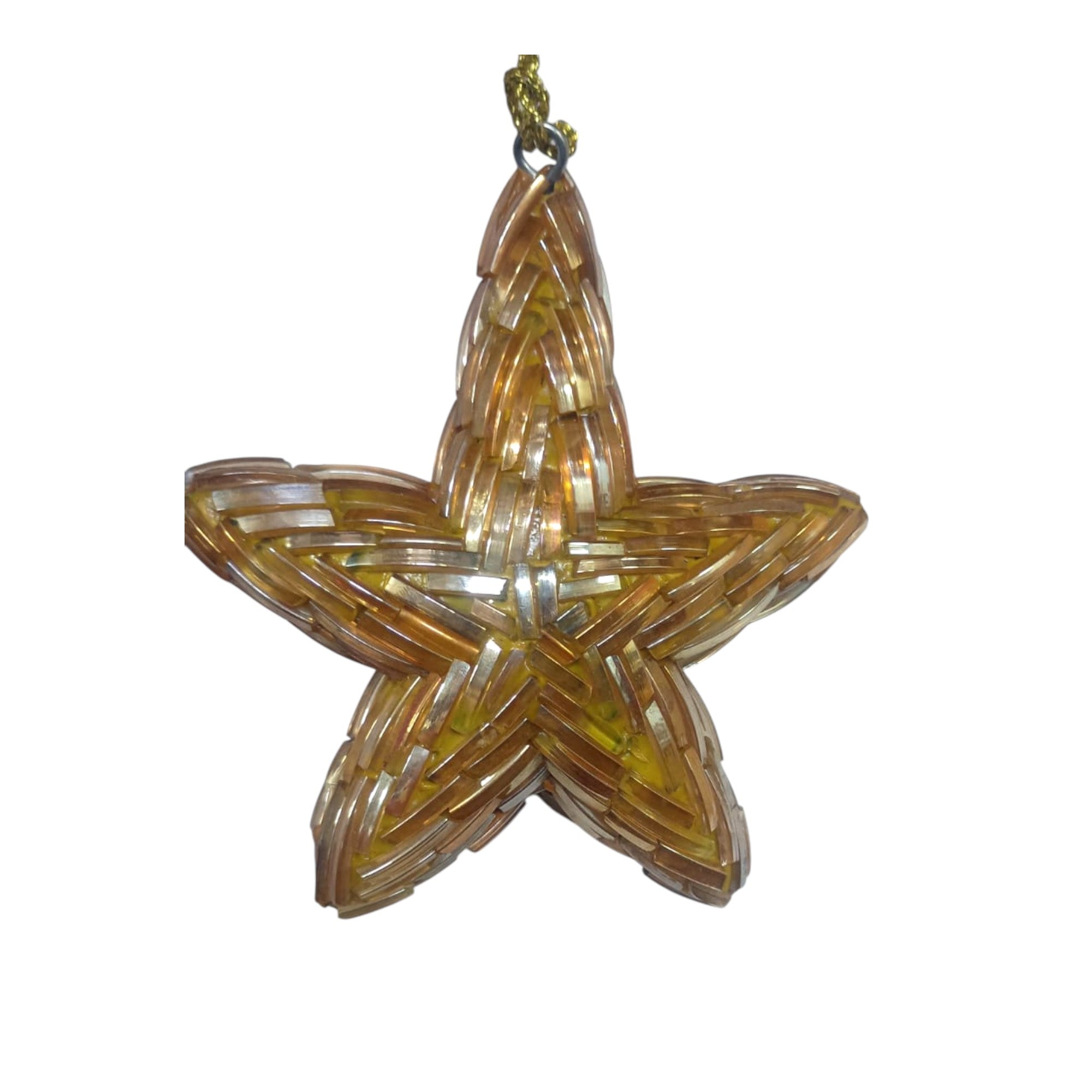  Set of 2 Glass Star Shaped and Heart Shaped Christmas Tree Ornament 