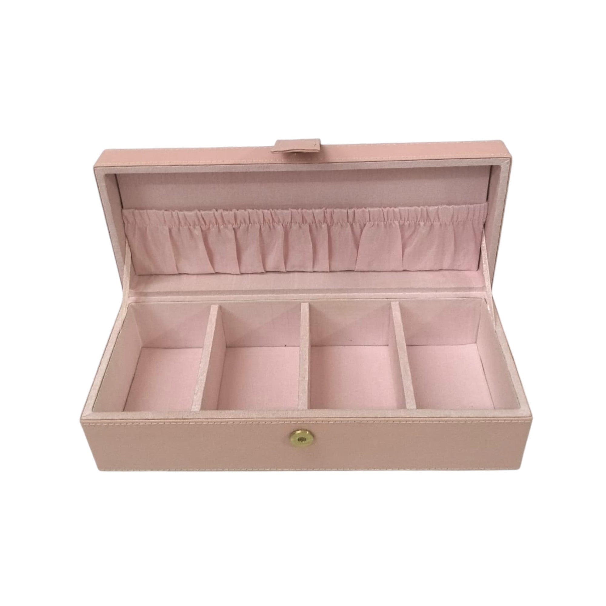 High-Quality Pink PU Watch Box with Four Compartments