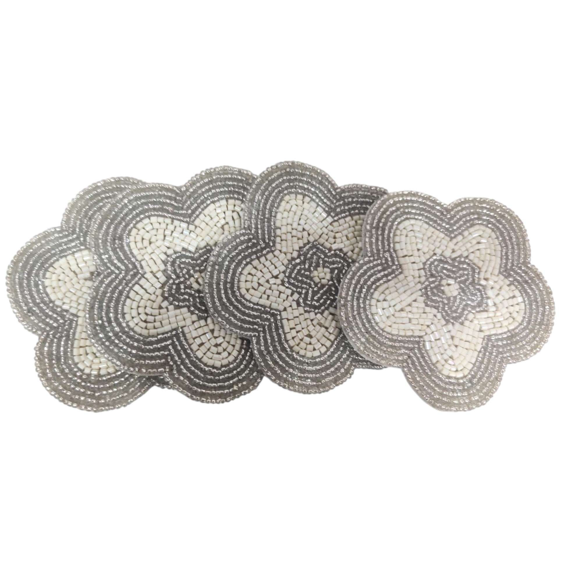 Flower Beaded Coaster set of Four