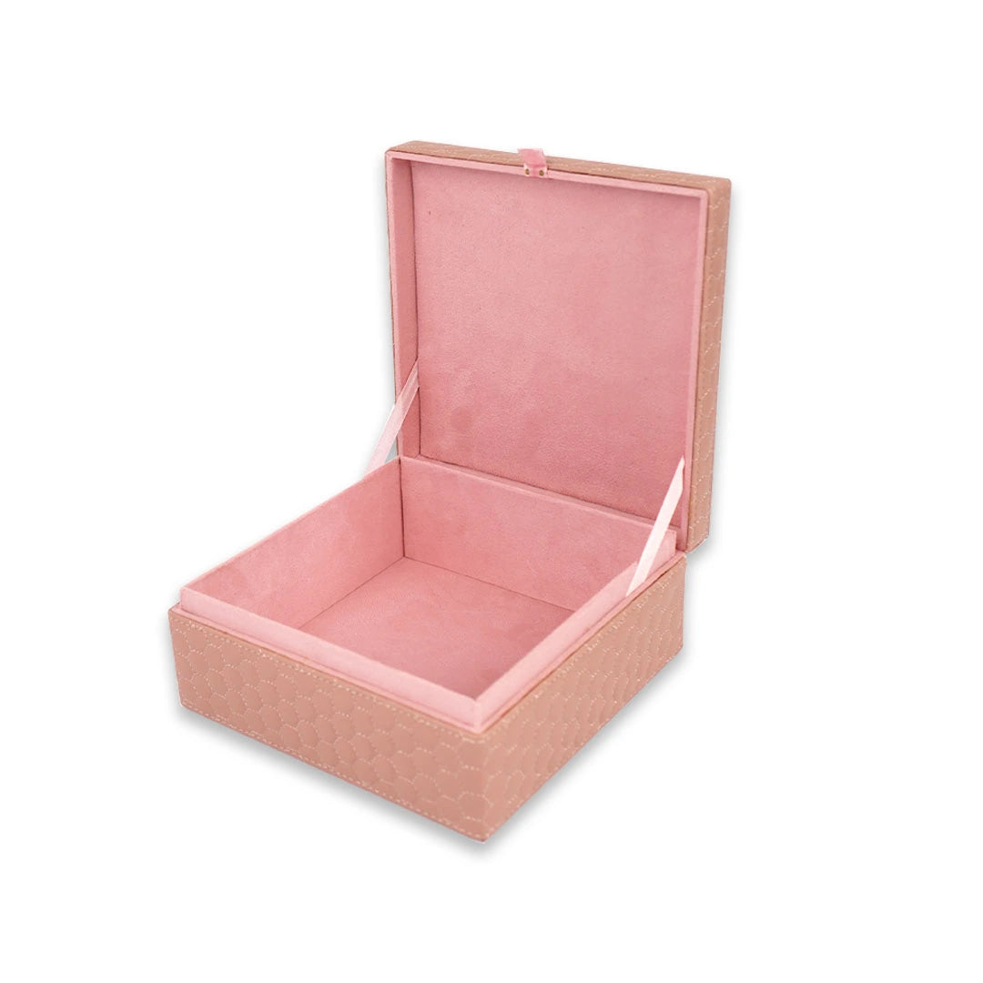  Glass & Leatherette Storage Box 