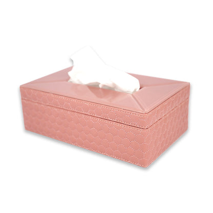 Pink Mirror / Leather Hide Tissue Holder-TH-3463