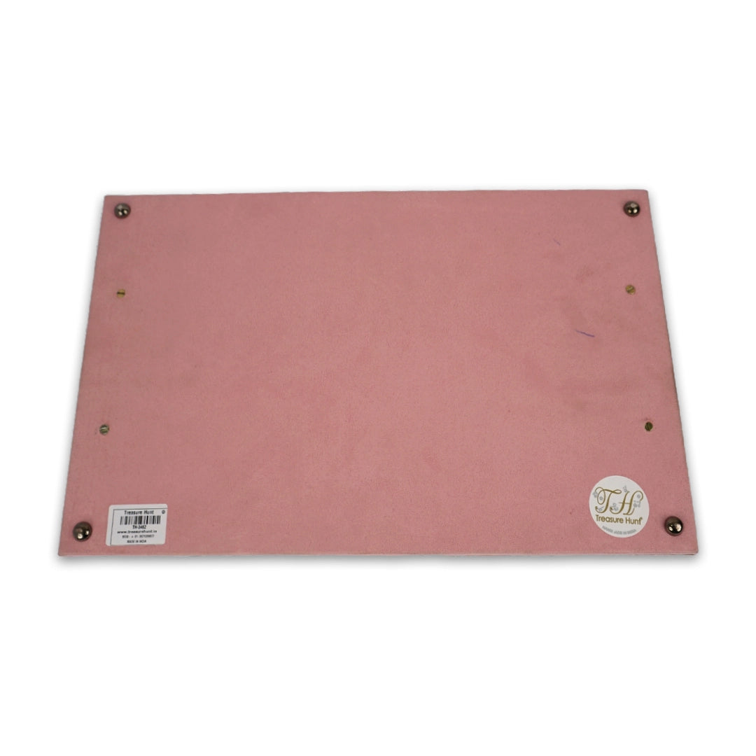 Pink Leatherite Tray with Handle