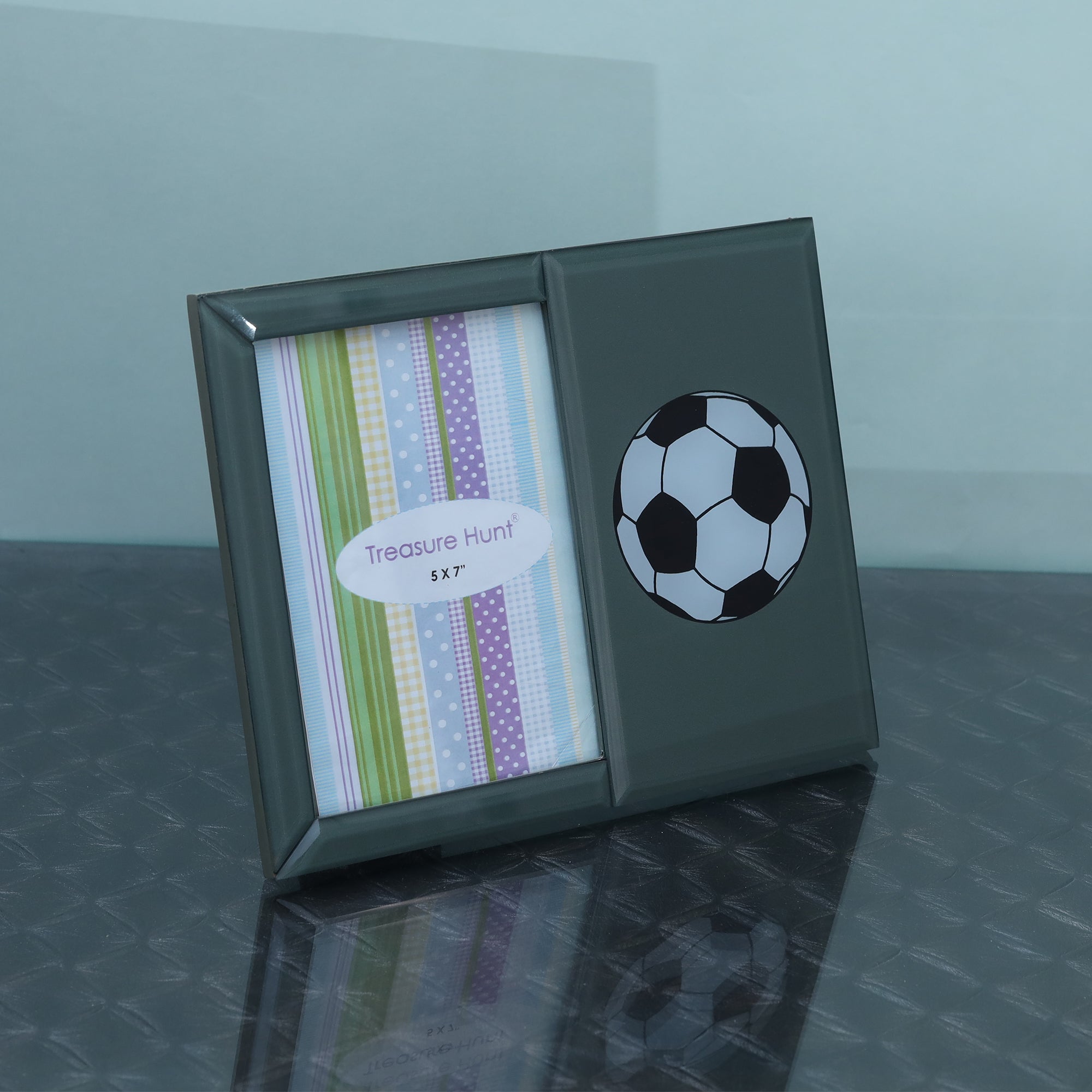 Premium Glass Photo Frame with Football Design