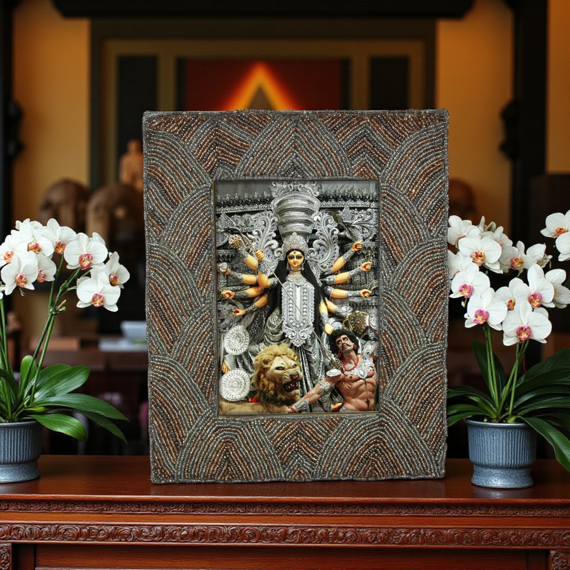 Mahishasur Mardini Durga Mata Photo Frame for Blessings