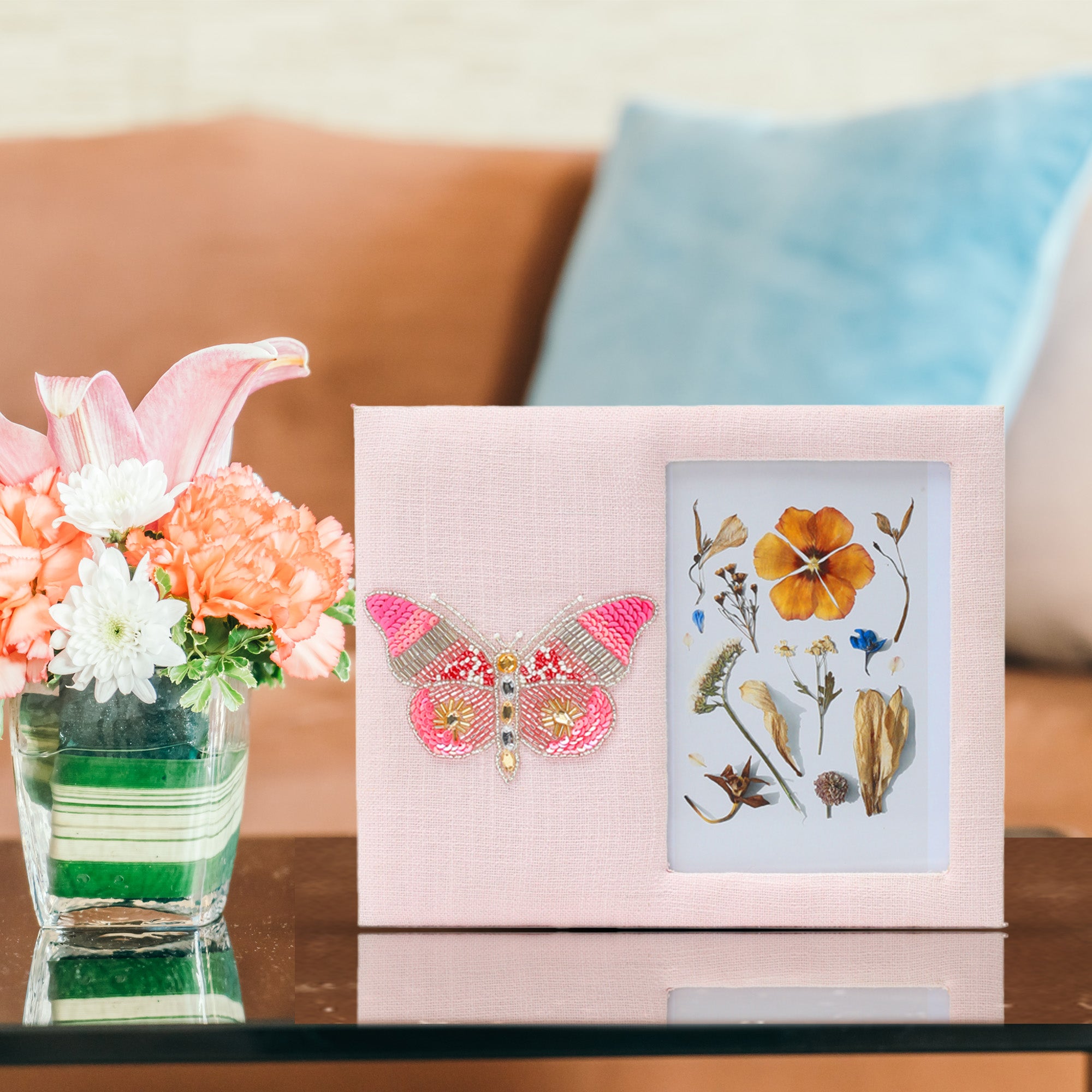 Multicolored Butterfly Embroidered Photo-Frame