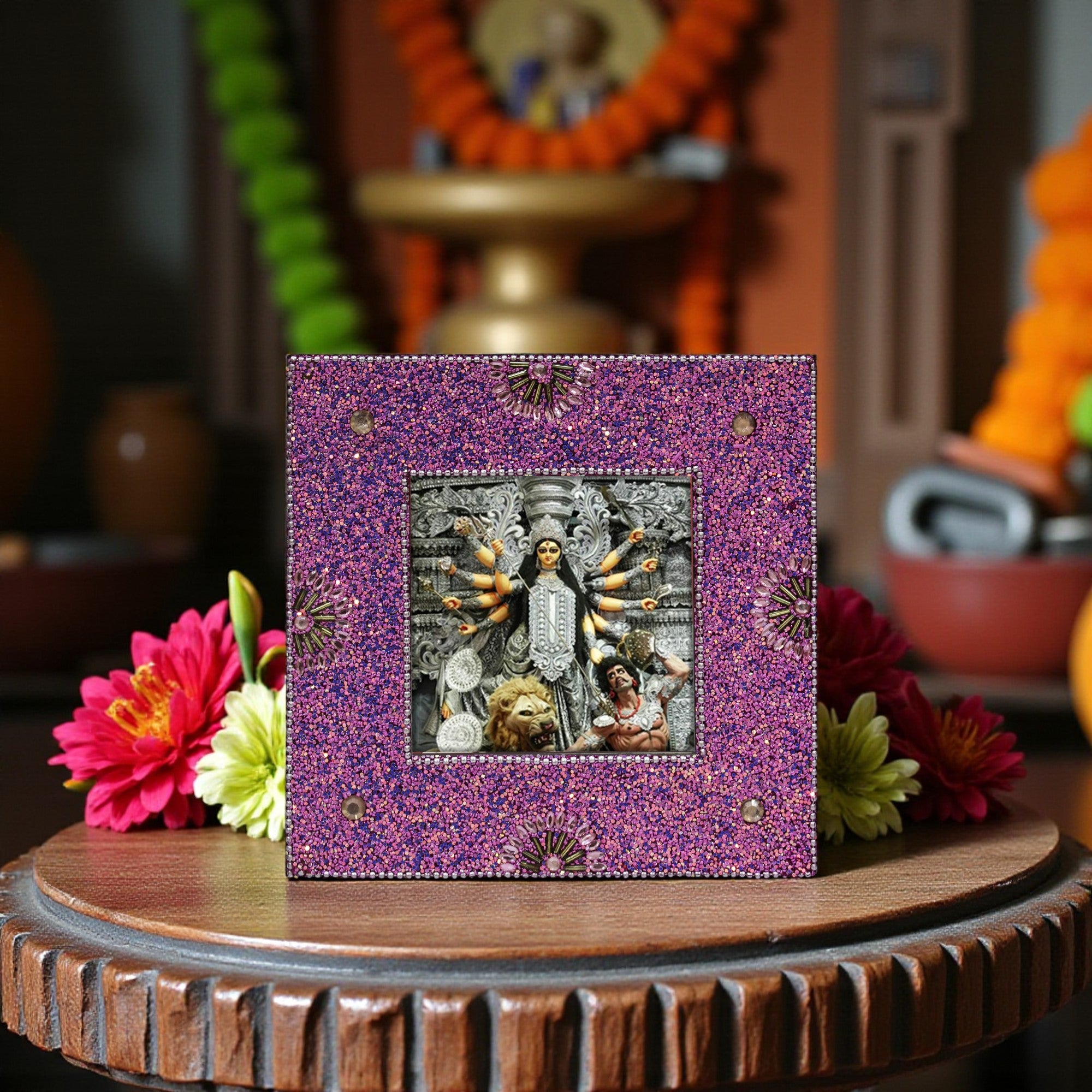 Mahishasur Mardini Durga Mata Photo Frame for Blessings