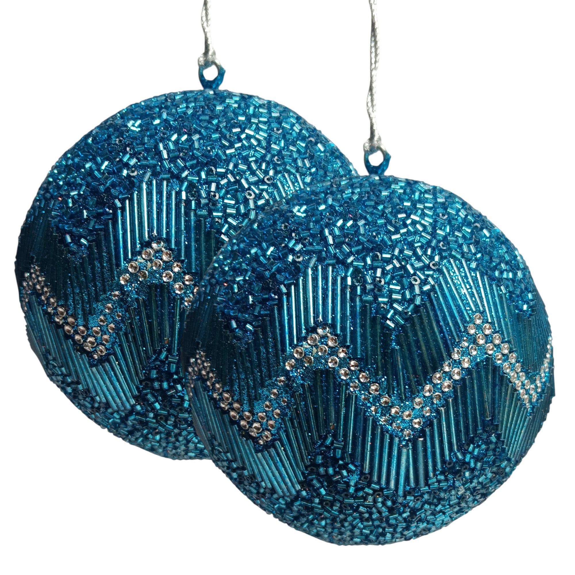 Set of 2 Christmas Tree Hanging Balls Ornaments