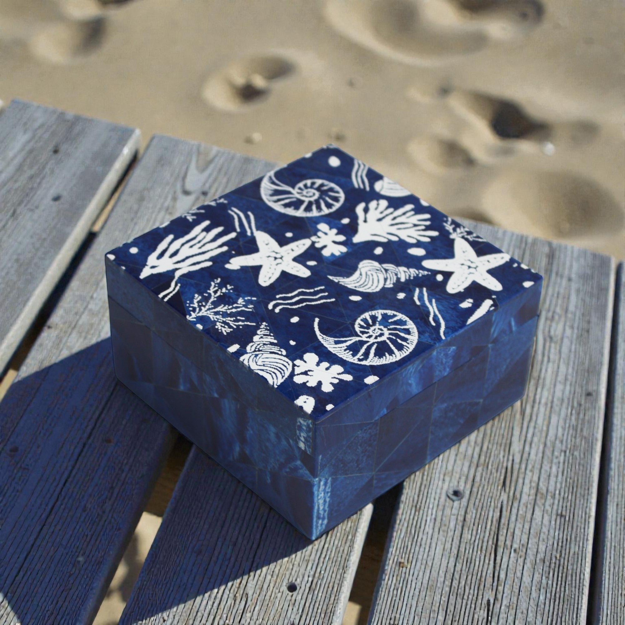 Deep Sea Indigo Resin Jewellery Box