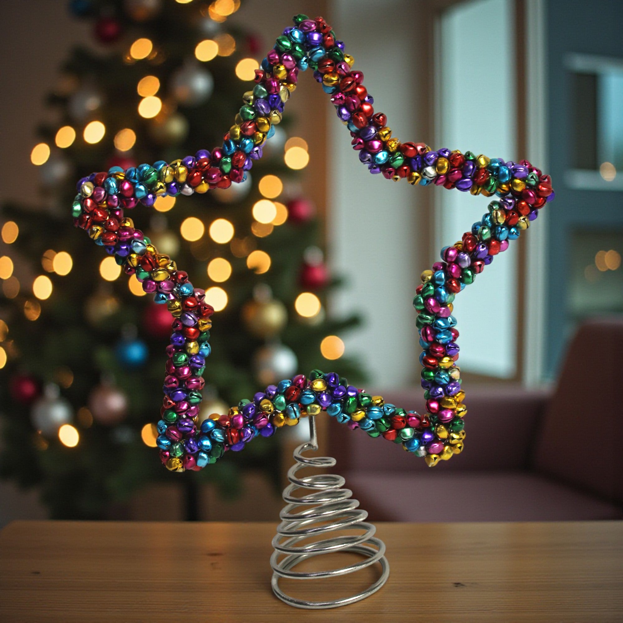 Multicolored Jingle Bells Tree Topper