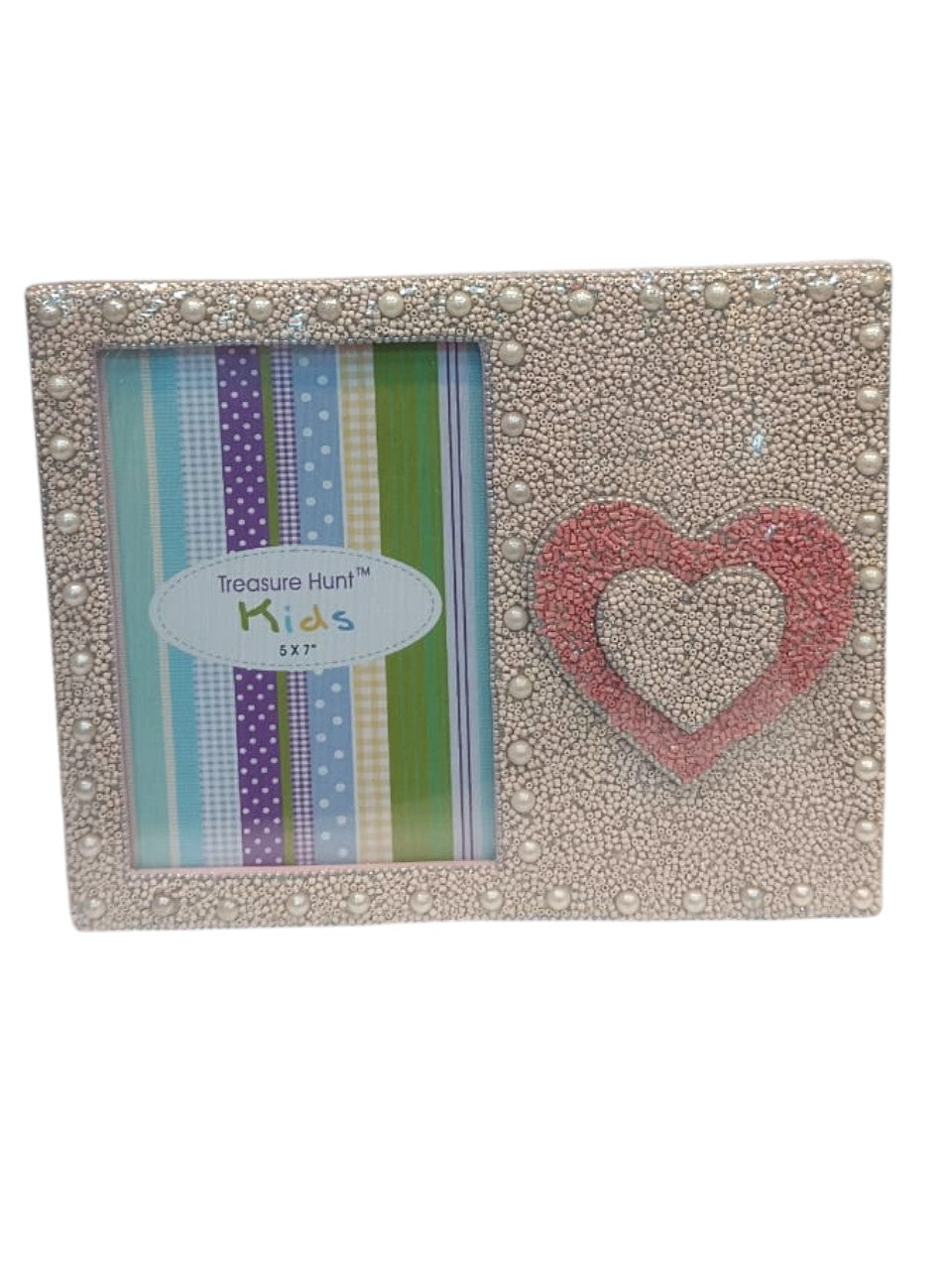 Shimmering Pearl & Heart Artisan Beaded Photo Frame for Valentine