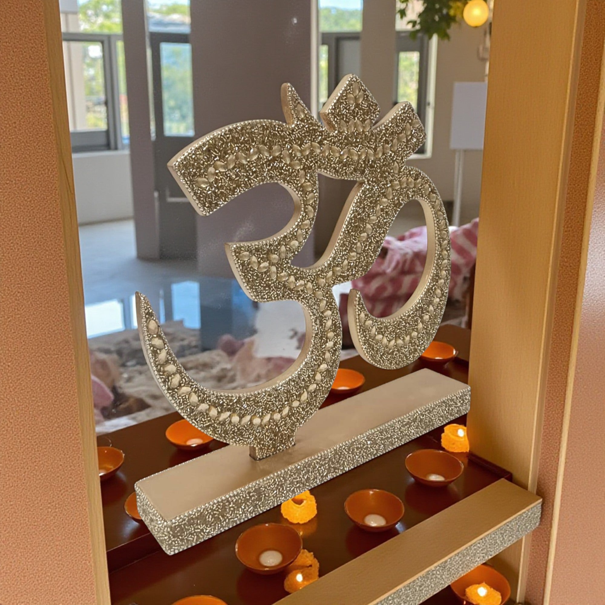 Golden beaded 'OM' Table Top