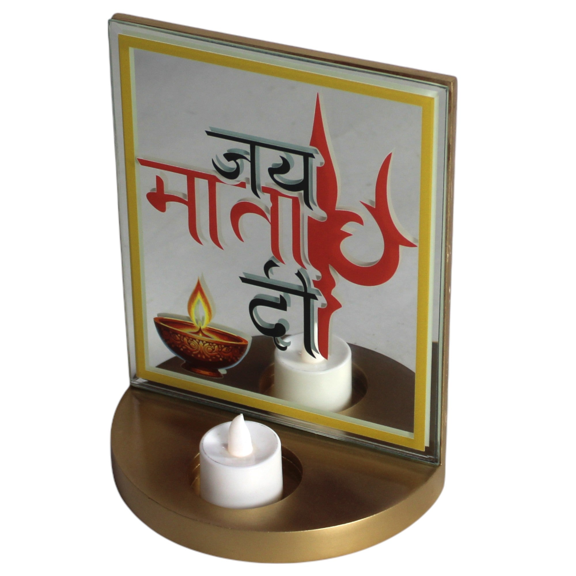 Designer Glass Jai Mata Di Tabletop for Navratri