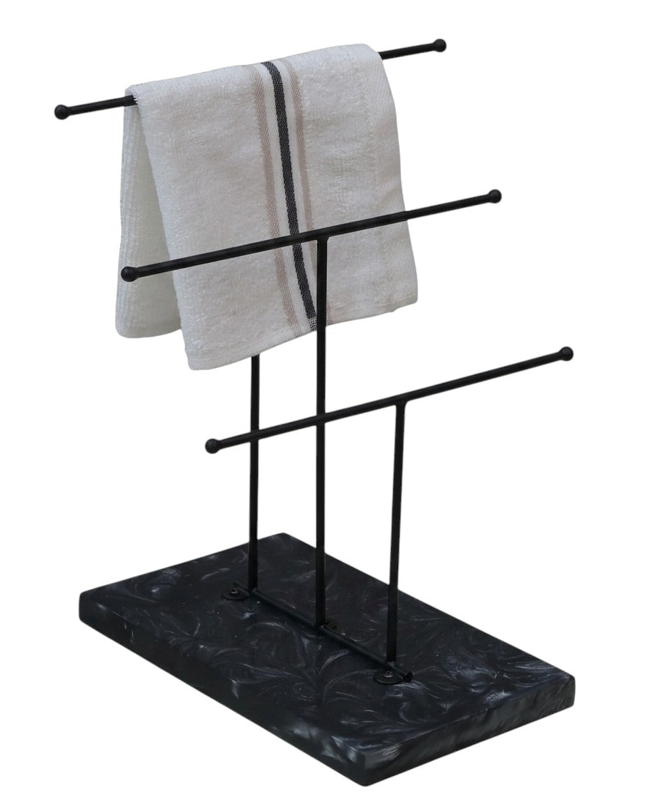  Premium Designer Step Towel Stand With Black Resin Base 