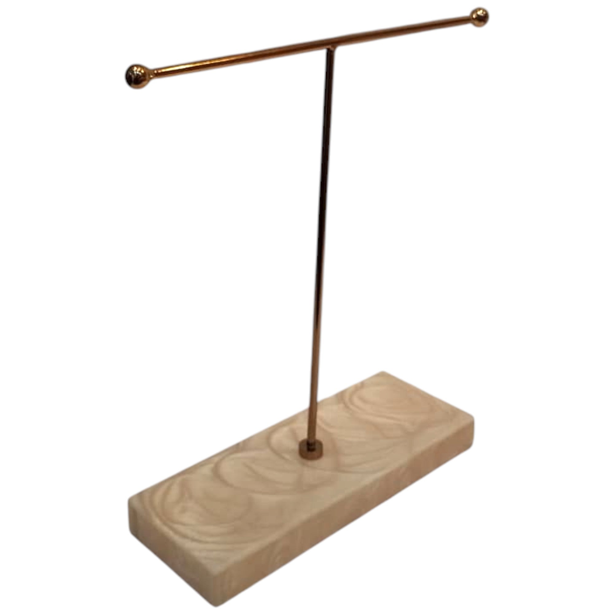  Premium Rose Gold Hand Towel Stand with Ivory Resin Marble Base 